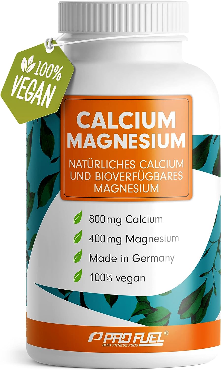 ProFuel Calcium & Magnesium | 120 Kapseln | Optimale Knochen- & Muskelfunktion | 100% Vegan | Ohne Zusätze