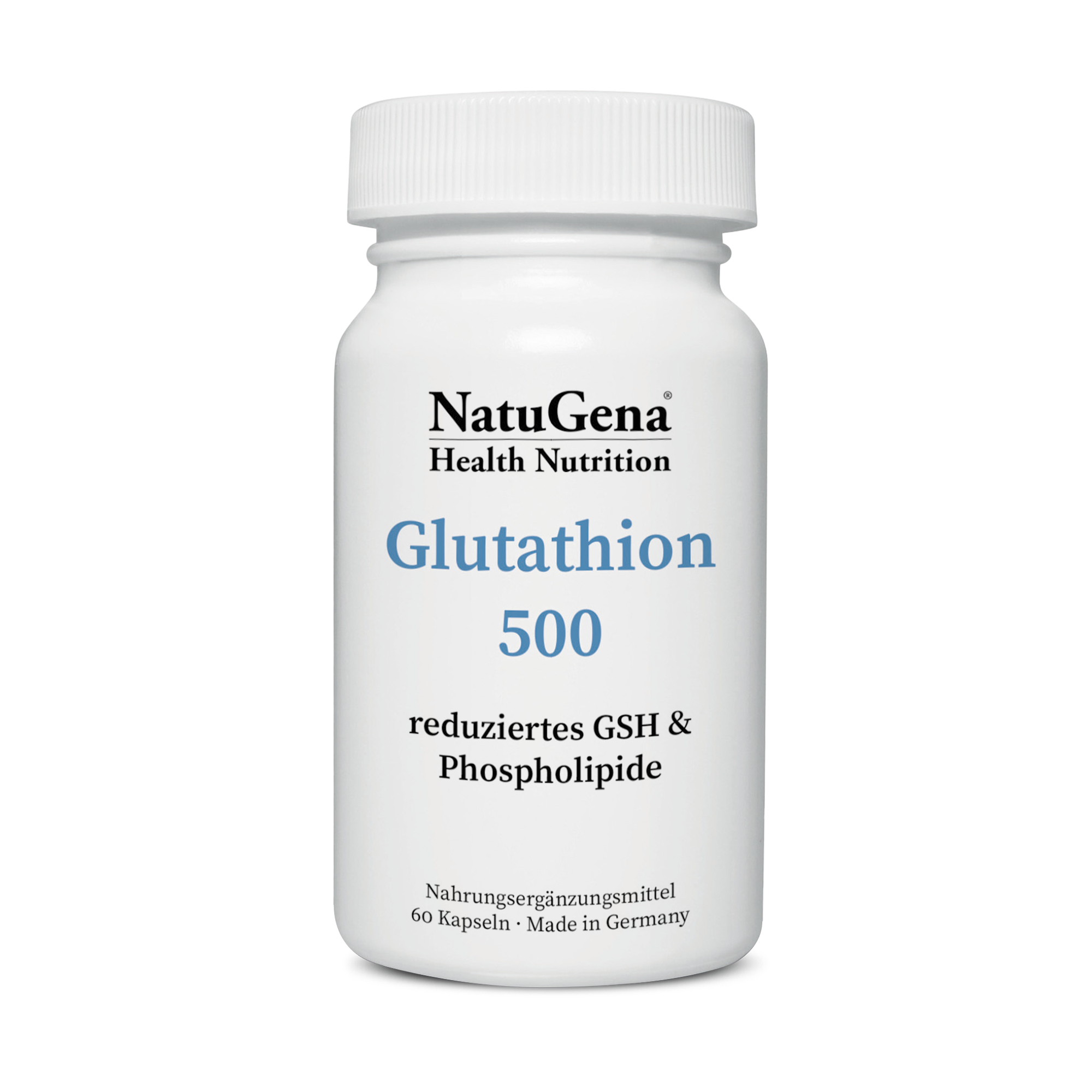 NatuGena Glutathion 500 | 60 Kapseln | hergestellt mit hochwertigen Kefir-Pilzen | hochdosiert | vegan | gluten- und laktosefrei