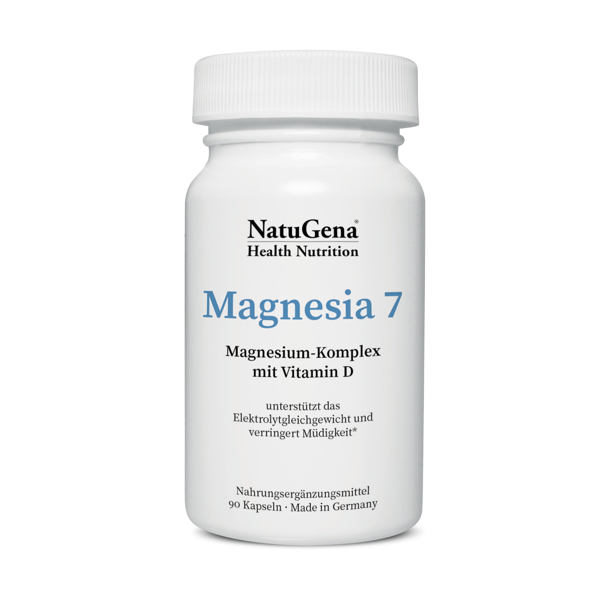 NatuGena Magnesia 7 | 90 Kapseln | Magnesium-Komplex mit Vitamin D | gluten- und laktosefrei
