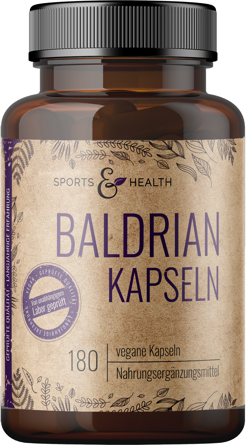 Sports & Health Baldrian Kapseln | 180 Kapseln | 600mg Baldrian pro Kapsel | hochdosiert | vegan