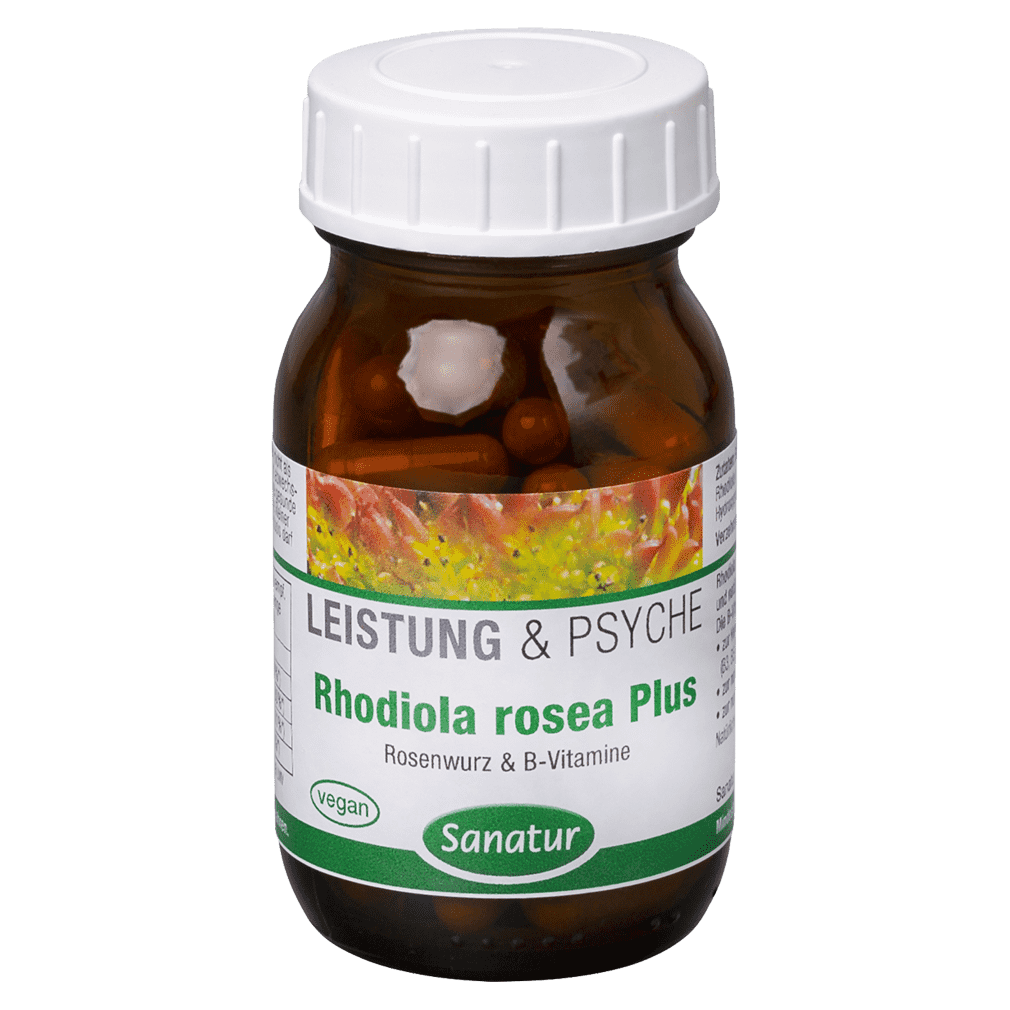Sanatur Rhodiola rosea Plus | 60 Kapseln | Natürliche Balance & Energie | B-Vitamin-Komplex | Vegan | Made in Germany