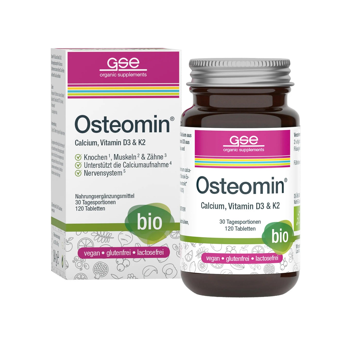 GSE Osteomin Bio | Calcium, Vitamin D3 & K2 | 120 Tabletten