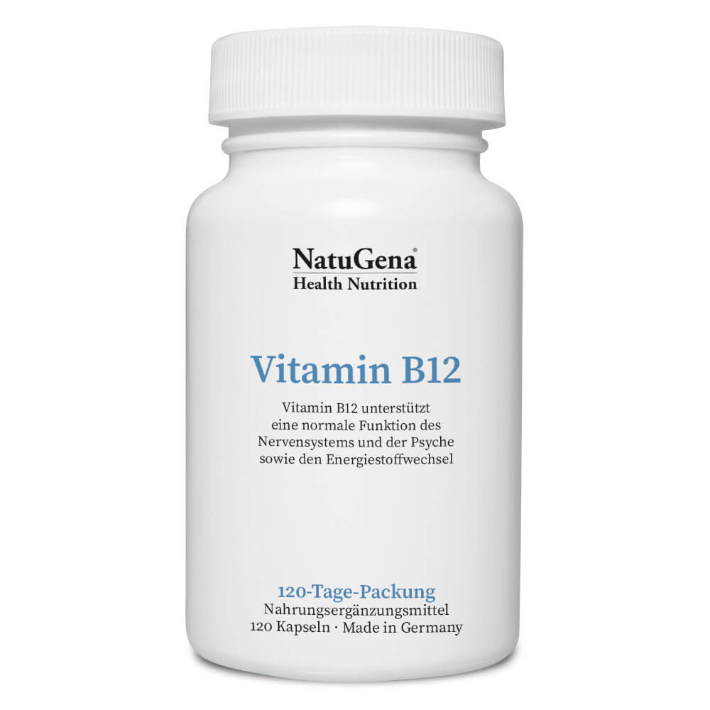 NatuGena Vitamin B12 Kapseln | 120 Kapseln – Unterstützt Energiestoffwechsel und Zellgesundheit