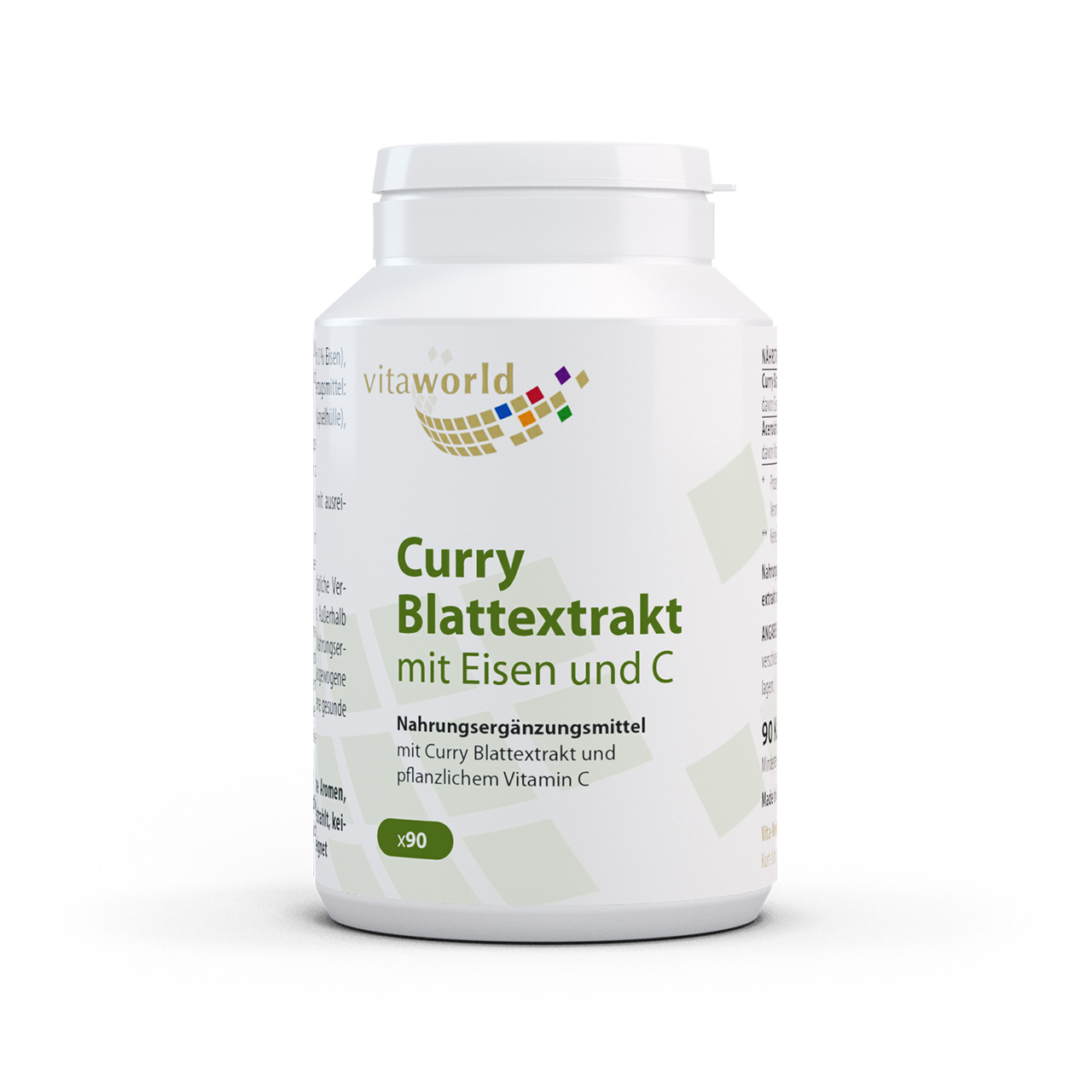 Vita World Curry Blattextrakt mit Eisen und Vitamin C | 90 Kapseln
