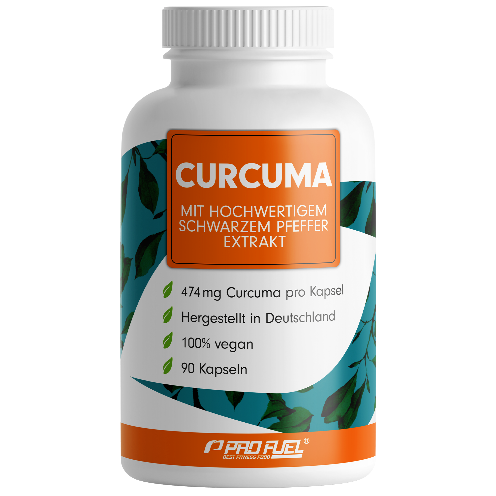 ProFuel Curcuma Extrakt | 90 Kapseln | mit hochwertigem schwarzem Pfefferextrakt | 100% natürliches Curcuma-Extrak | hochdosiert