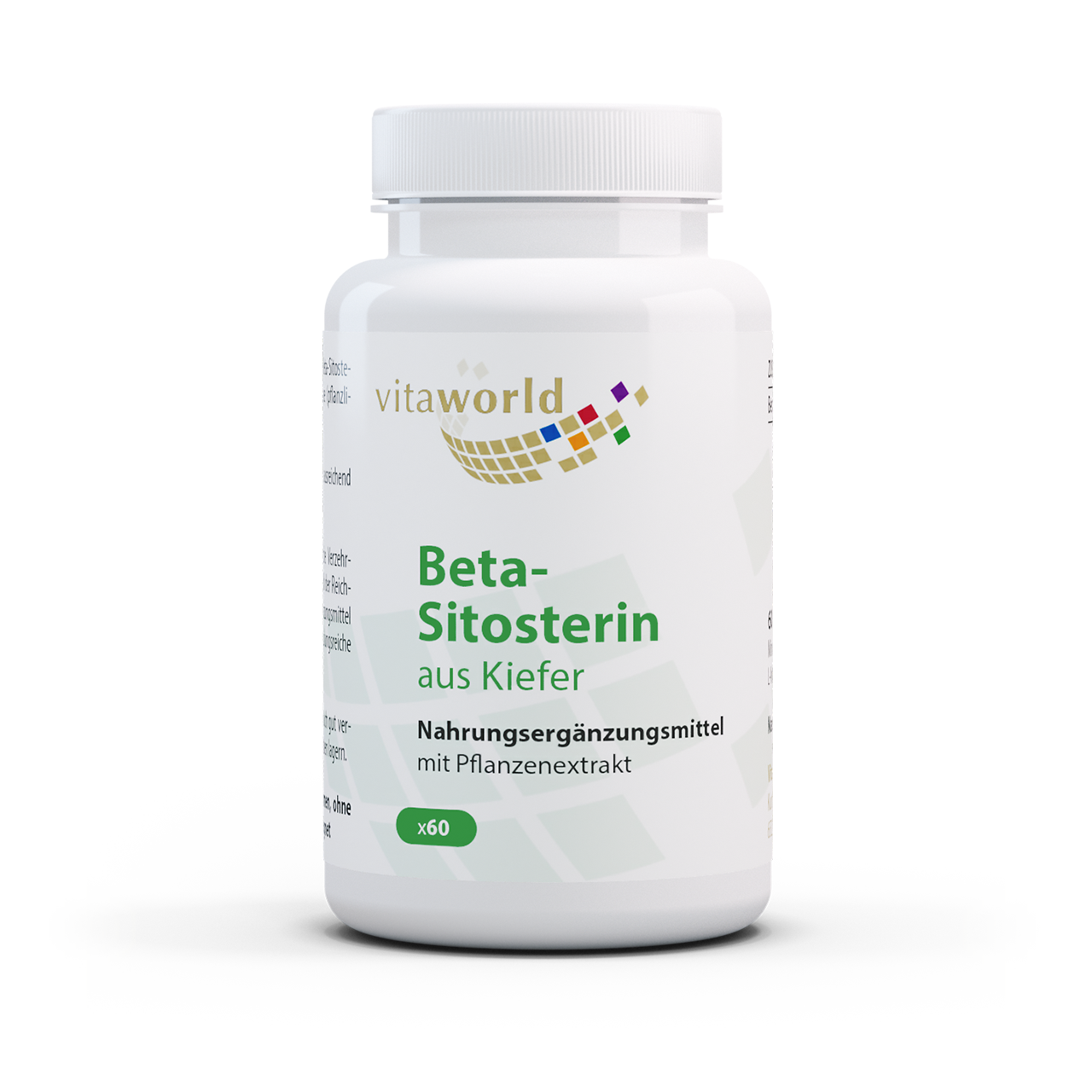 Vita World Beta-Sitosterin aus Kiefer | 60 Kapseln | vegan | gluten- und laktosefrei