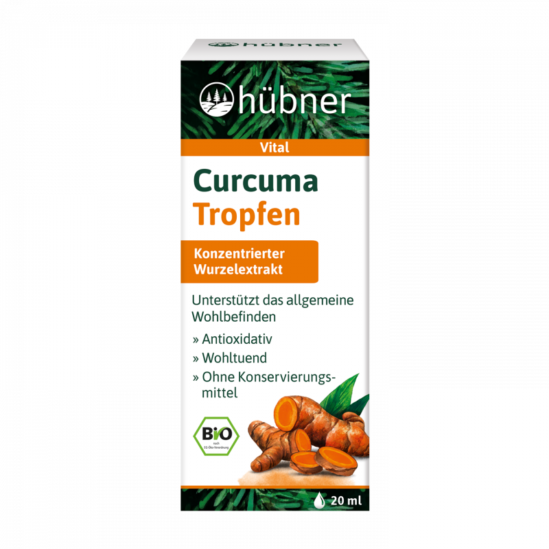 Hübner Curcuma Tropfen | 20ml | Bio-Extrakt für Gesundheit & Kochen