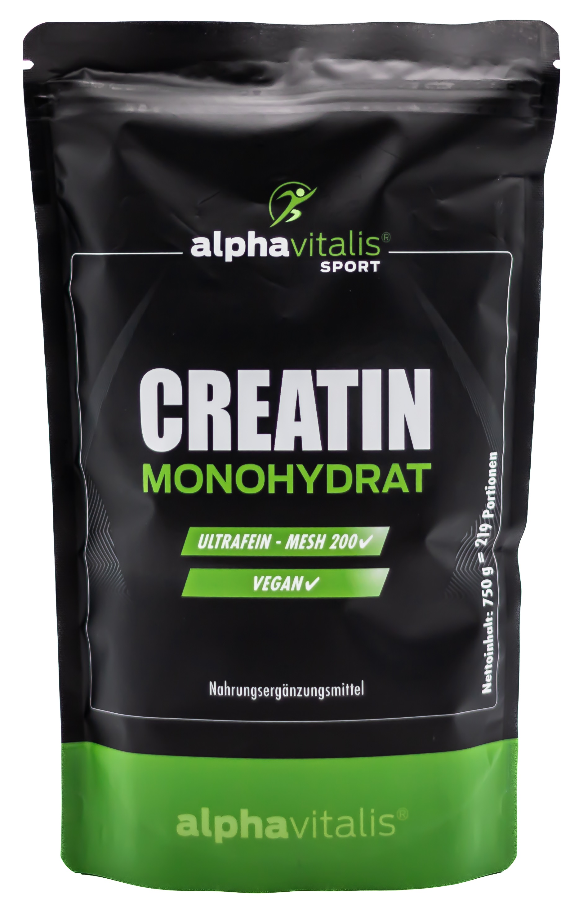Alphavitalis Creatin Monohydrat | ultrafeine Mesh 200 Qualität | mit Vitamin B12