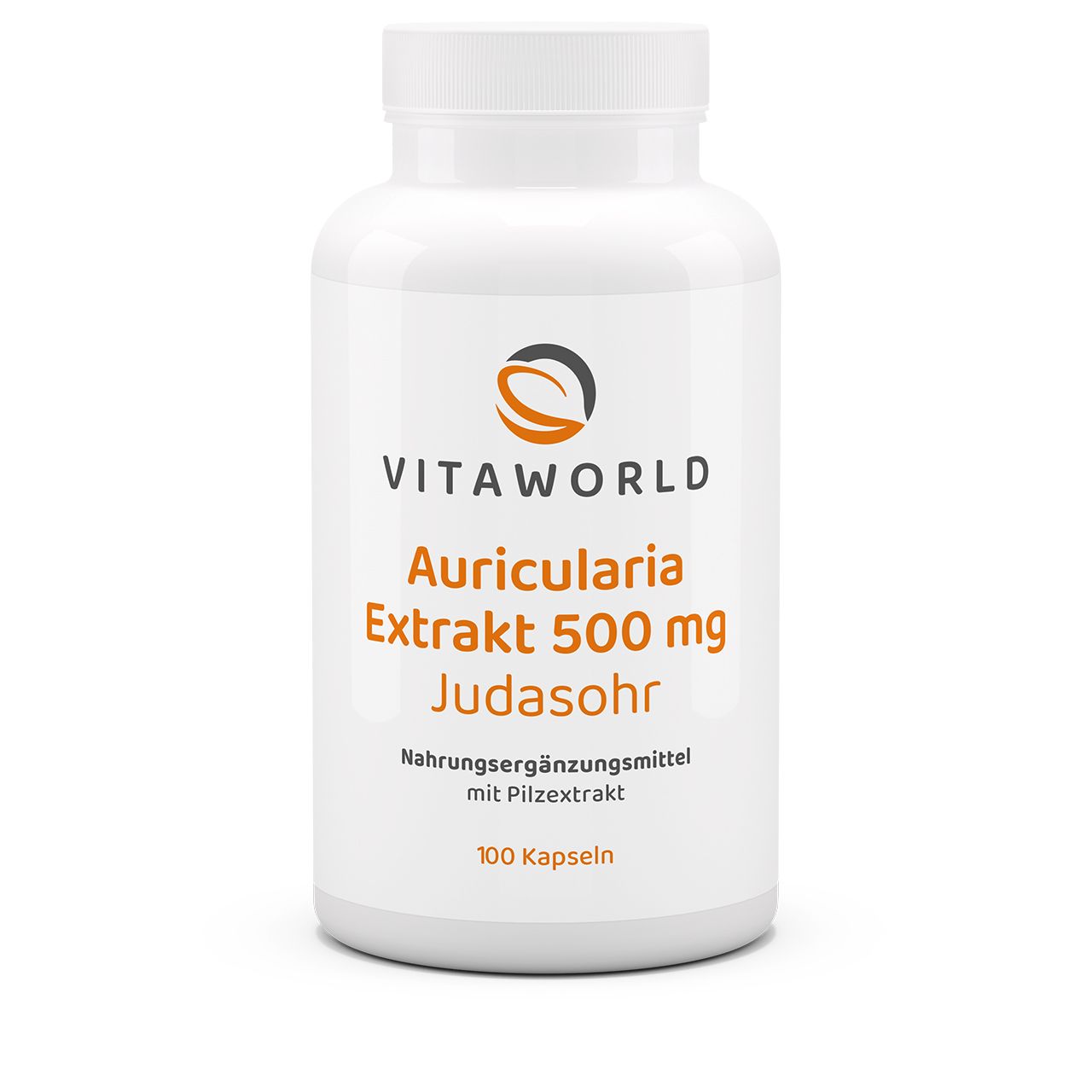 Vita World Auricularia Extrakt 500mg | 100 Kapseln | vegan | gluten- und laktosefrei