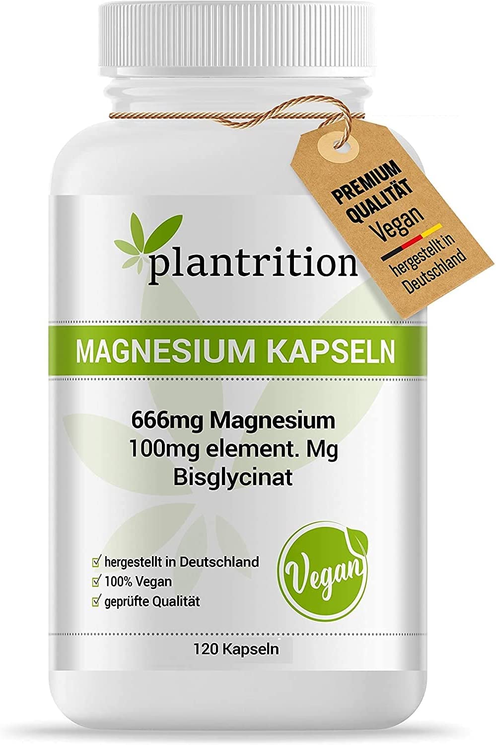 Plantrition Magnesium Bisglycinat | 120 Kapseln | vegan