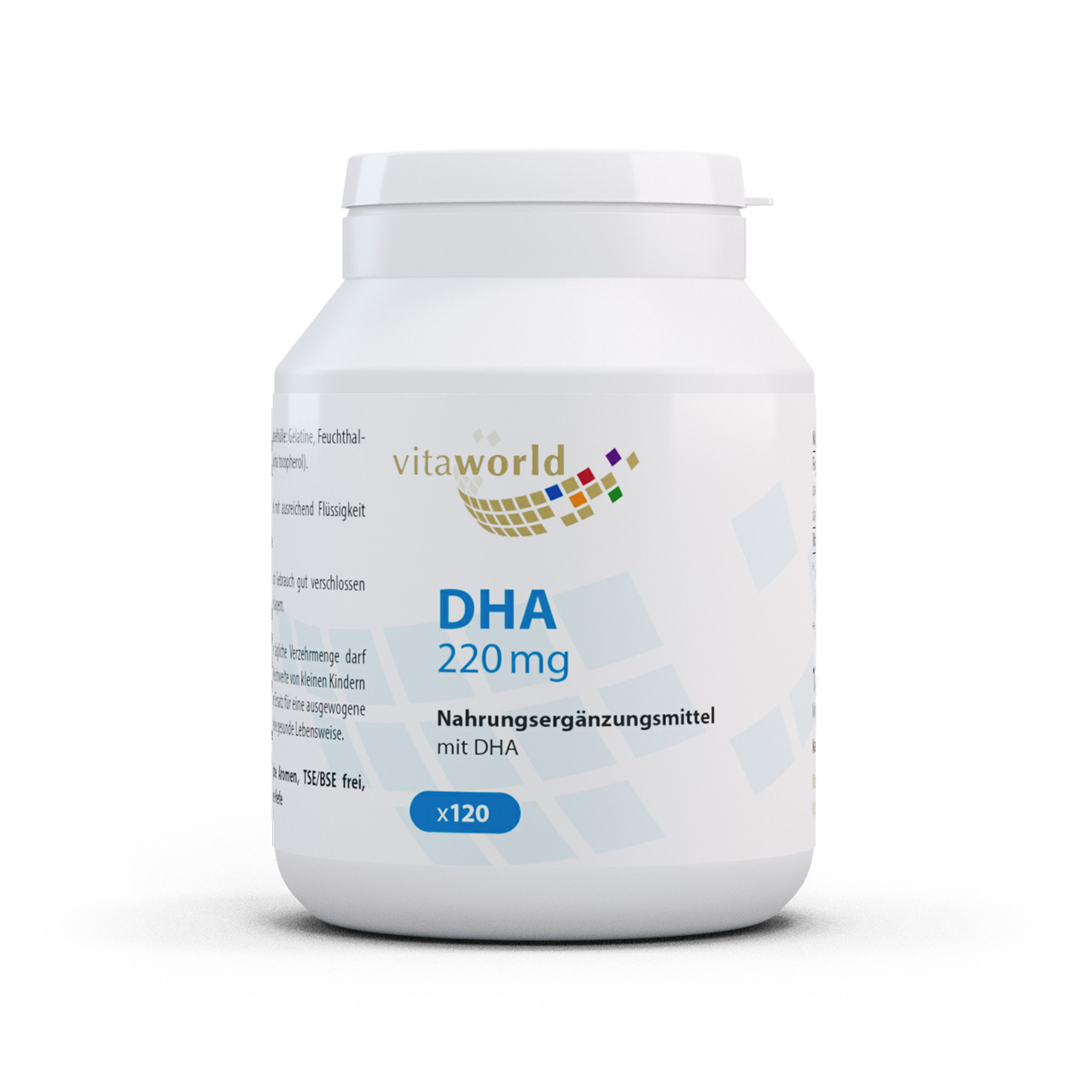 Vita World DHA 220mg | mit EPA und Vitamin E | 120 Kapseln