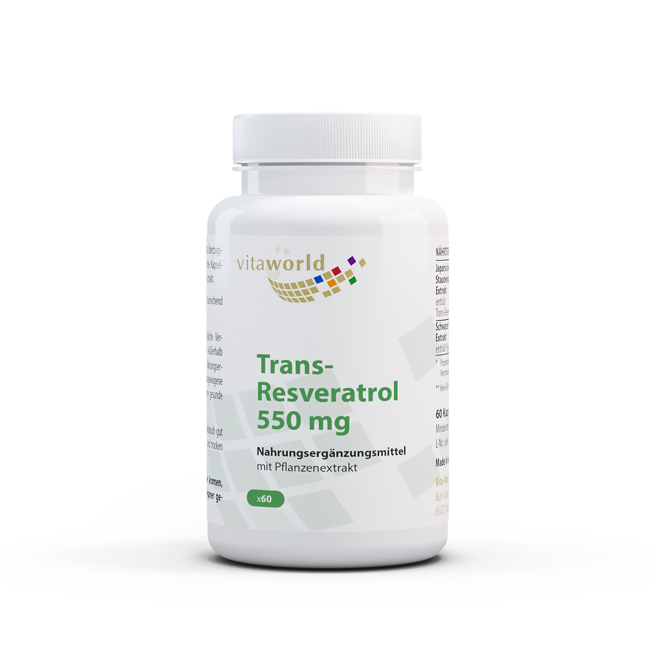 Vita World Trans-Resveratrol 550 mg | 60 Kapseln