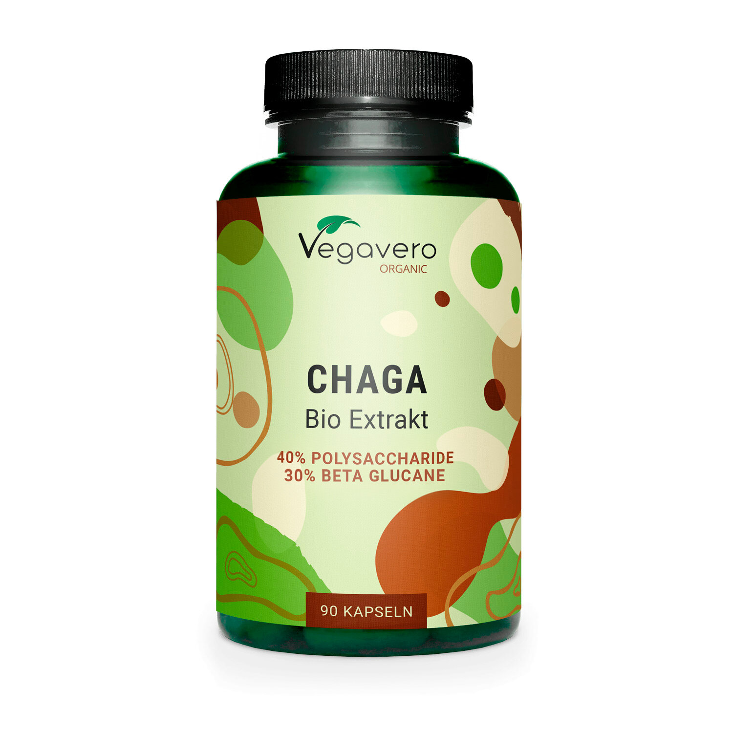 Vegavero Bio Chaga Extrakt | 90 Kapseln | Vegan | frei von Zusätzen | fördert natürliche Widerstandskraft