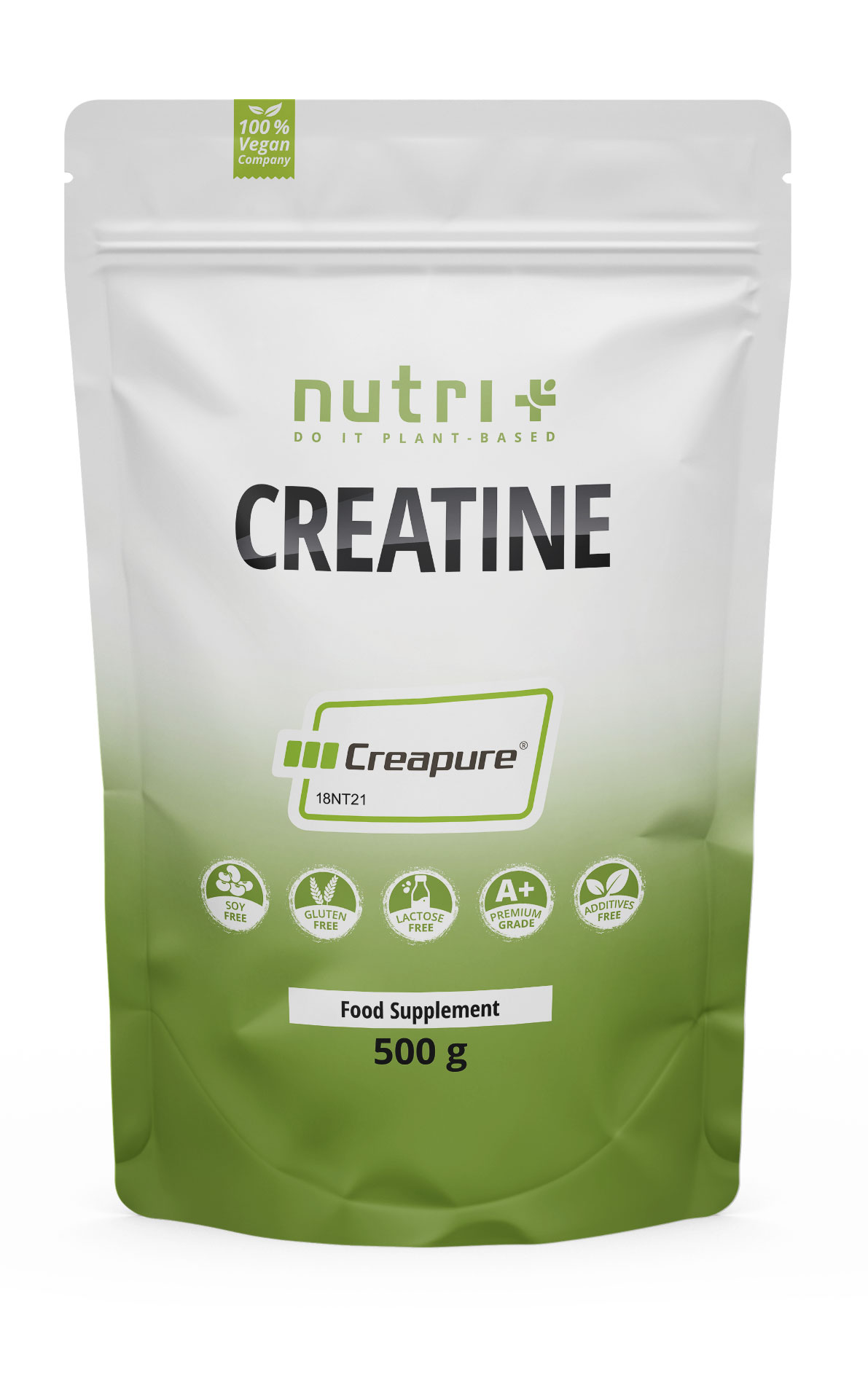 Nutri+ Creatin Monohydrat (Creapure®) | 500g | Pure Leistungssteigerung | Made in Germany | Ideal für Sportler