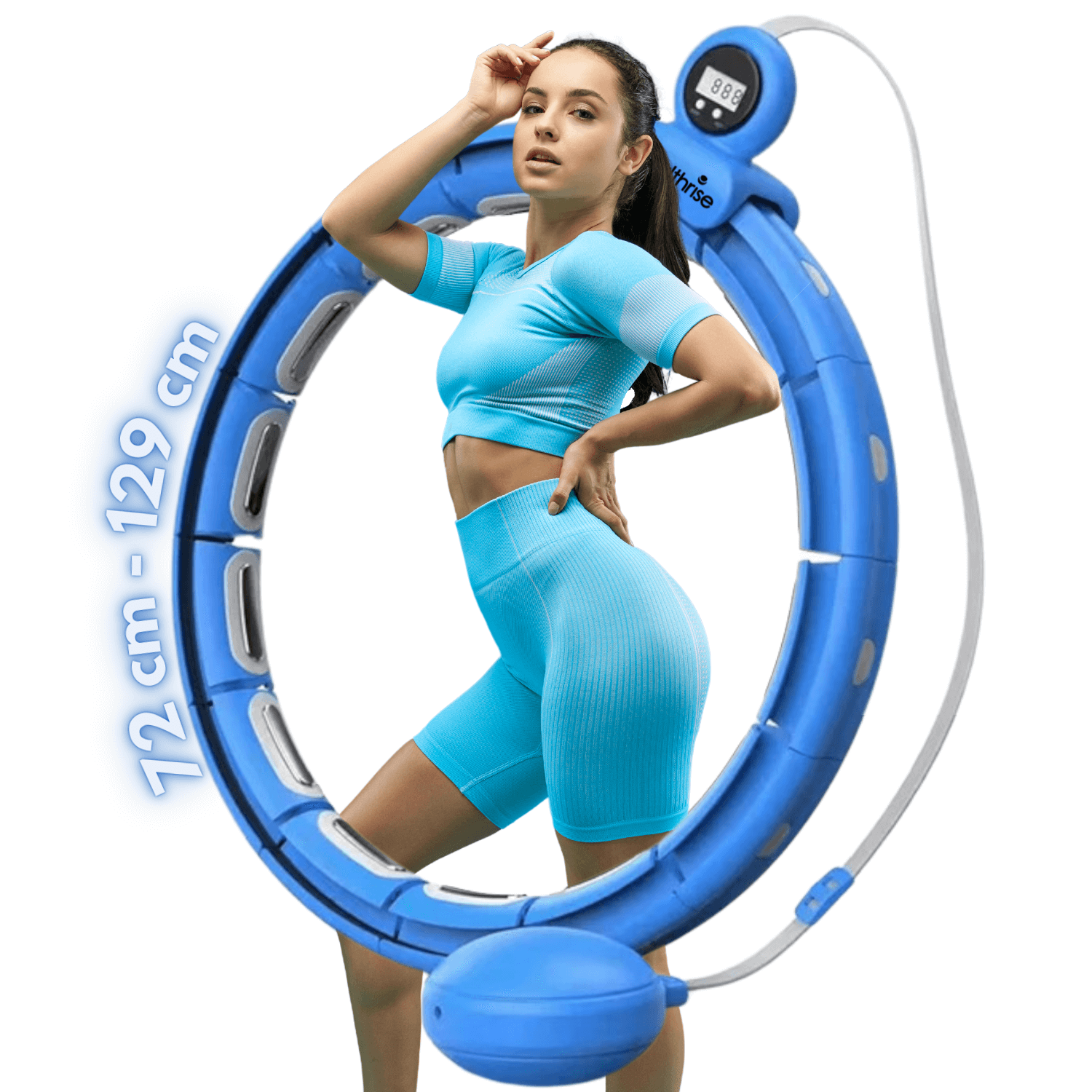 Health Rise Smart Hula Hoop | Hula-Hoop mit Zähler | Größenverstellbar | 70 - 129 cm | Zum Abnehmen und Trainieren | Besonders leise