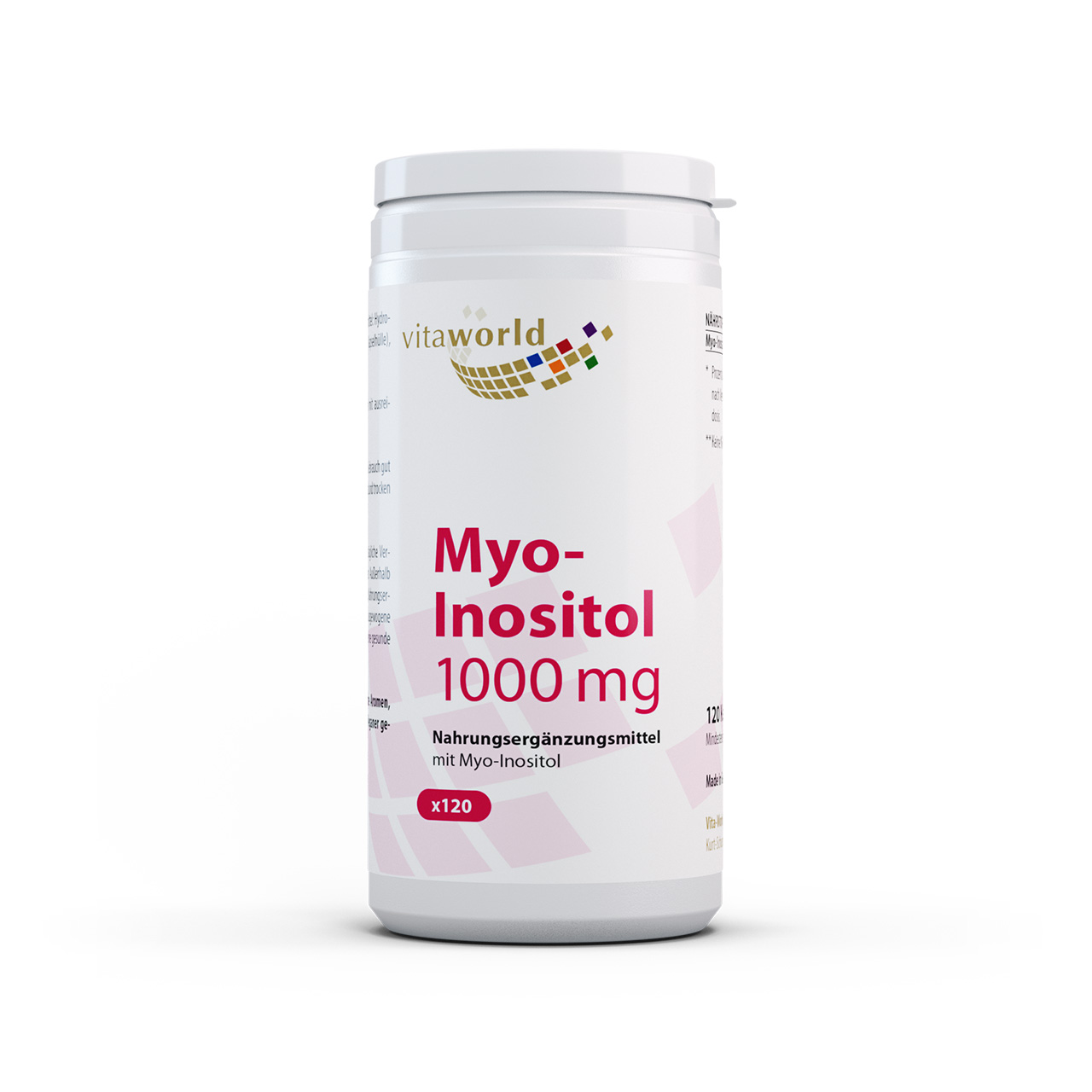 Vita World Myo-Inositol 1000 mg | 120 Kapseln | vegan | gluten- und laktosefrei