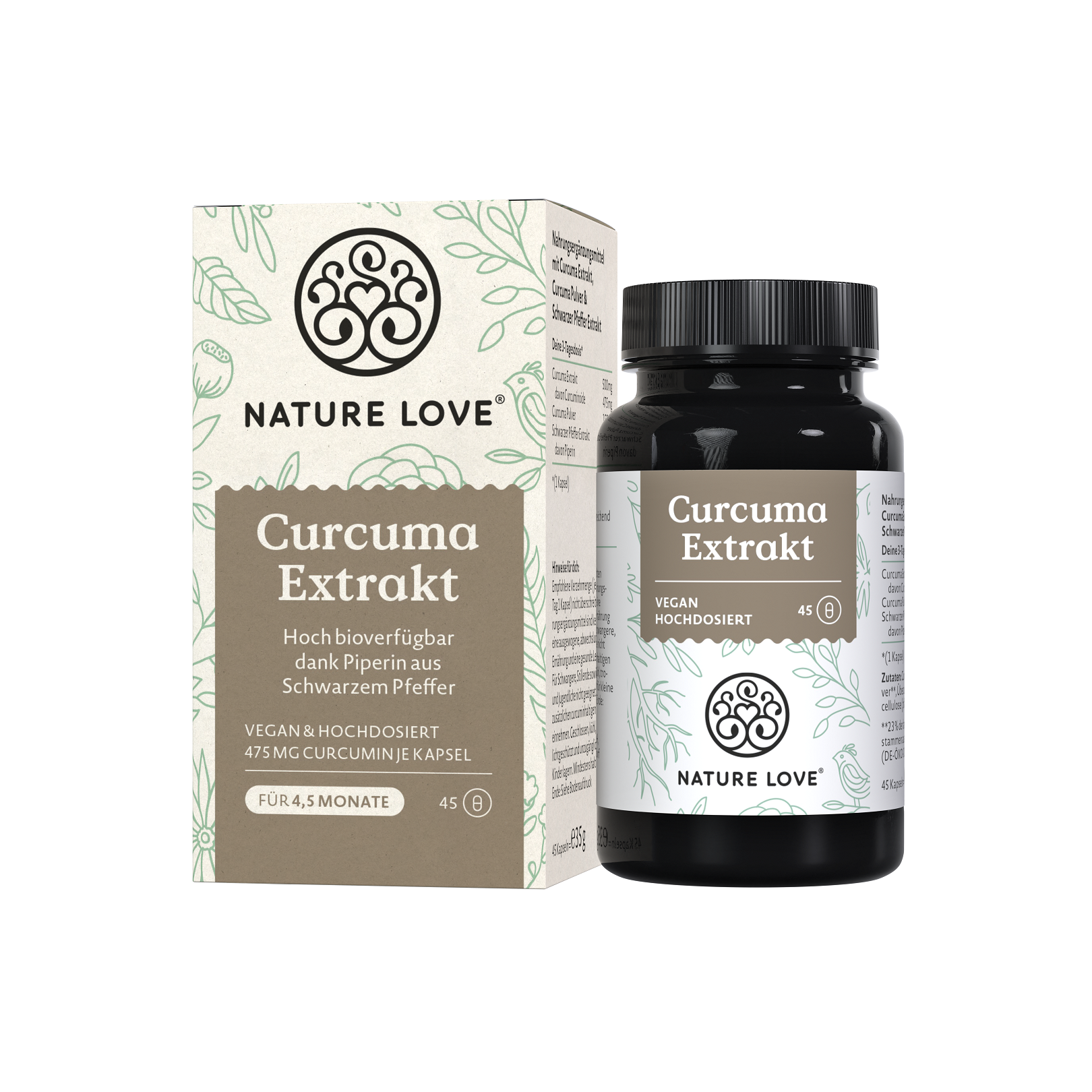 Nature Love Curcuma Extrakt | 45 Kapseln | vegan