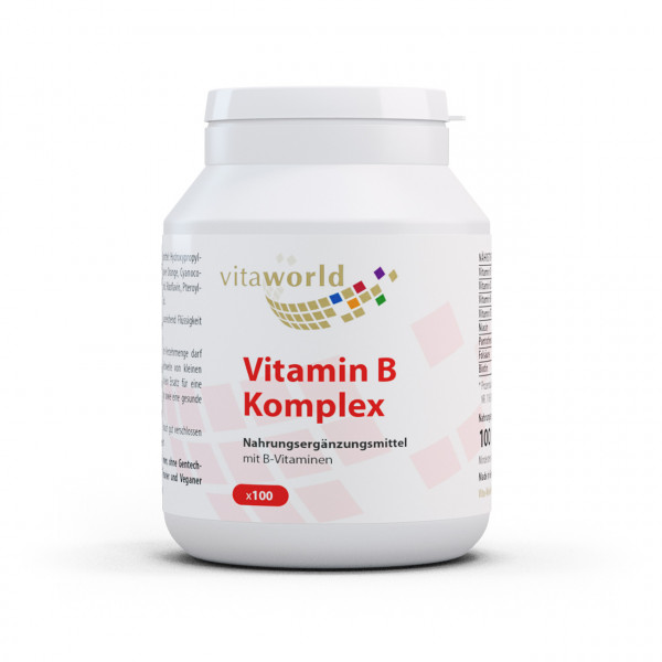 Vita World Vitamin B Komplex | 100 Kapseln | hochdosiert | vegan | gluten- und laktosefrei