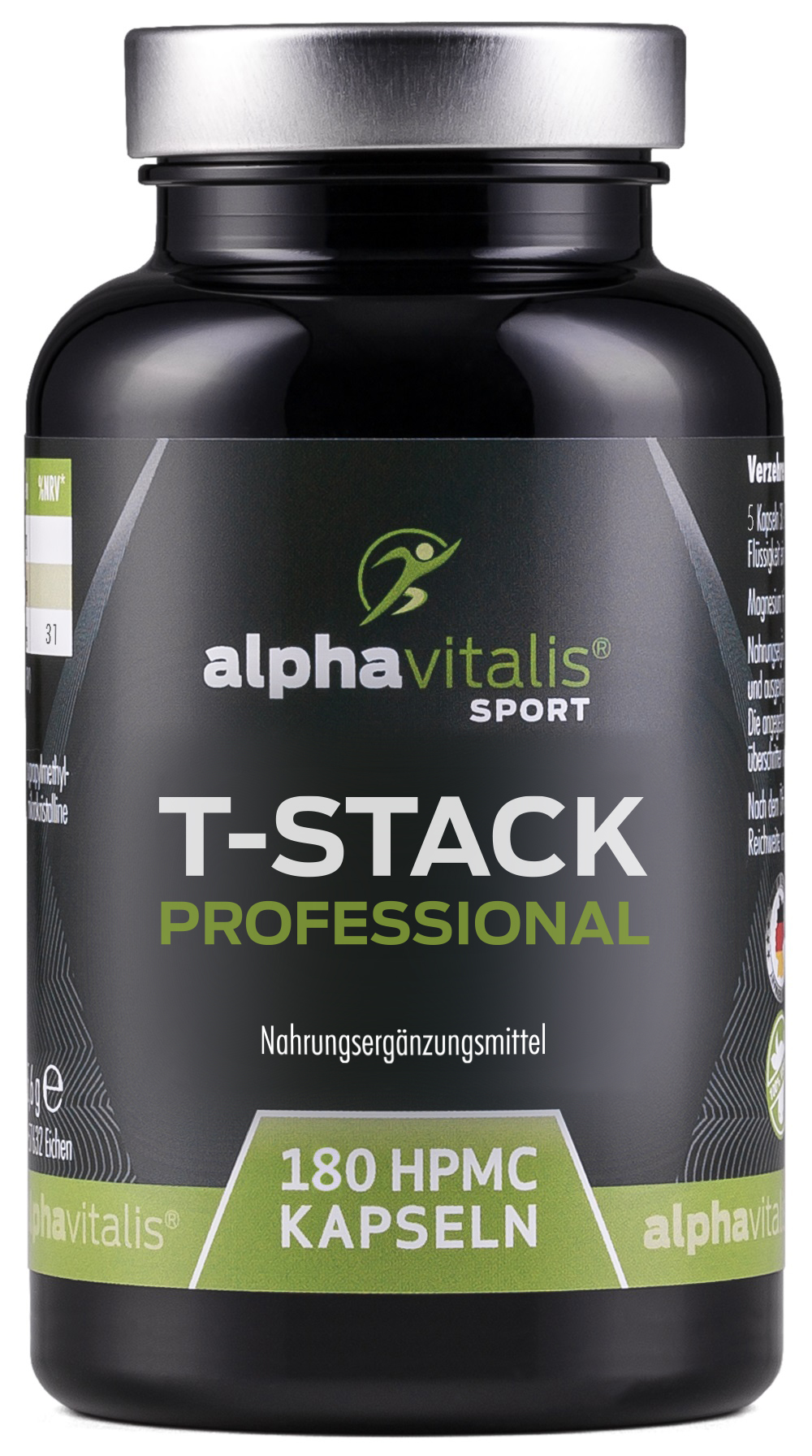 Alphavitalis T-STACK Professional | hochdosierter Testosteron Booster Komplex | vegan | 180 Kapseln
