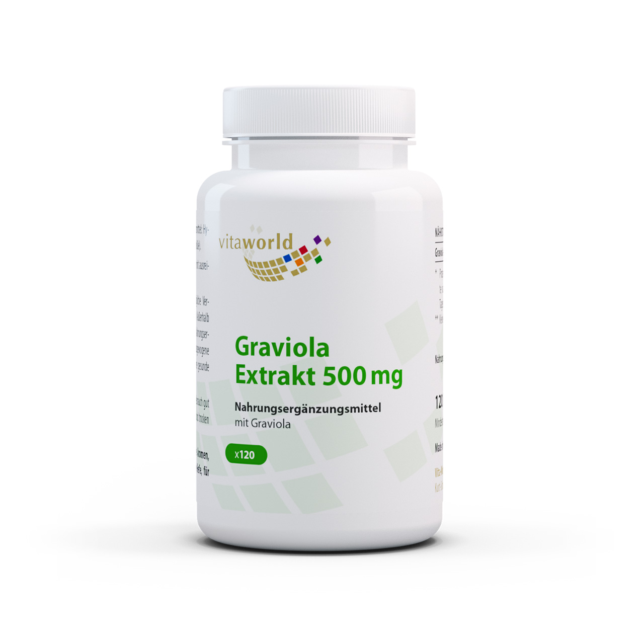 Vita World Graviola Extrakt 500 mg | 120 Kapseln | hochdosiert | vegan