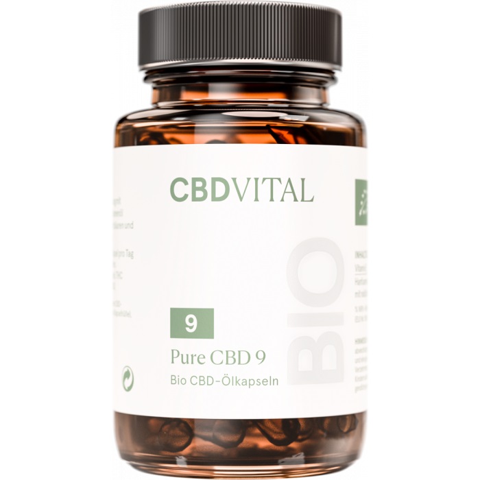 CBD Vital Pure CBD | 60 Kapseln | Bio CBD-Ölkapseln | 9 mg oder 18 mg pro Kapsel