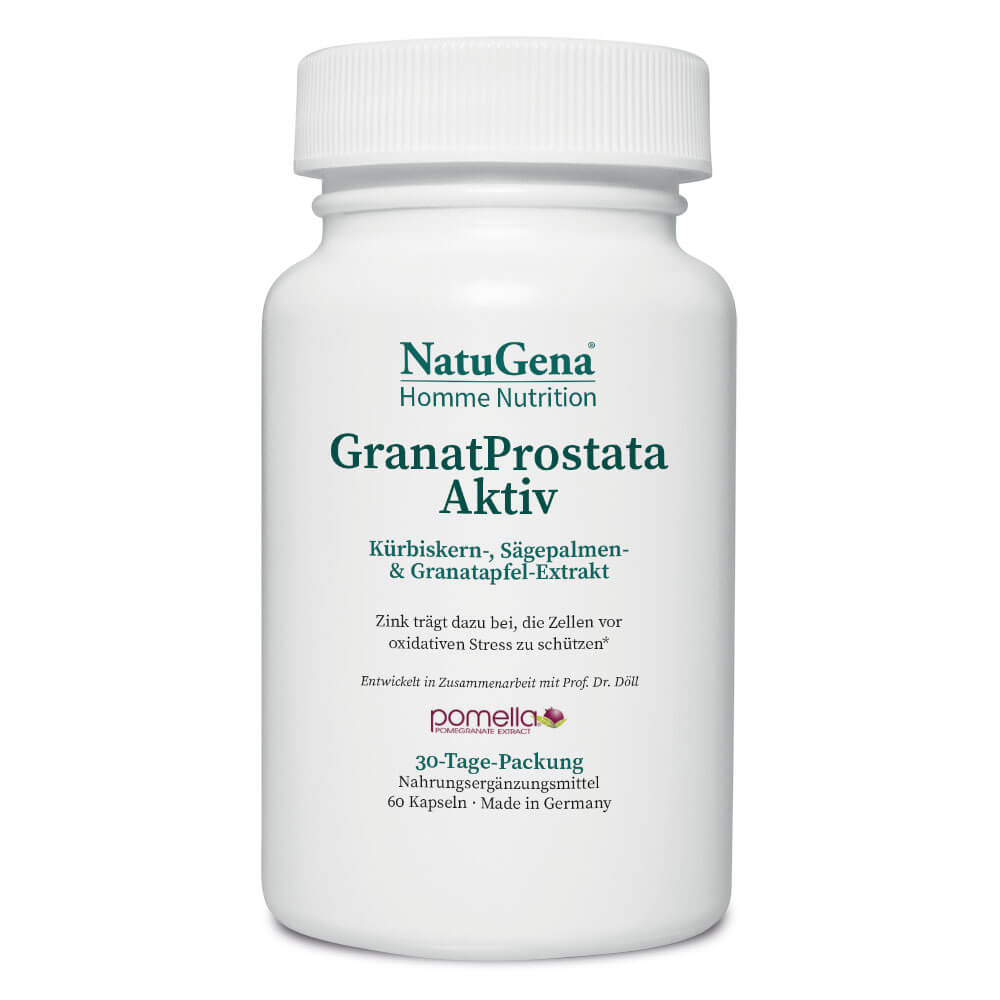 NatuGena GranatProstataAktiv | 90 Kapseln | Kürbiskern-& Granatapfel-Extrakt mit Beta-Sitosterol & Phytosterol