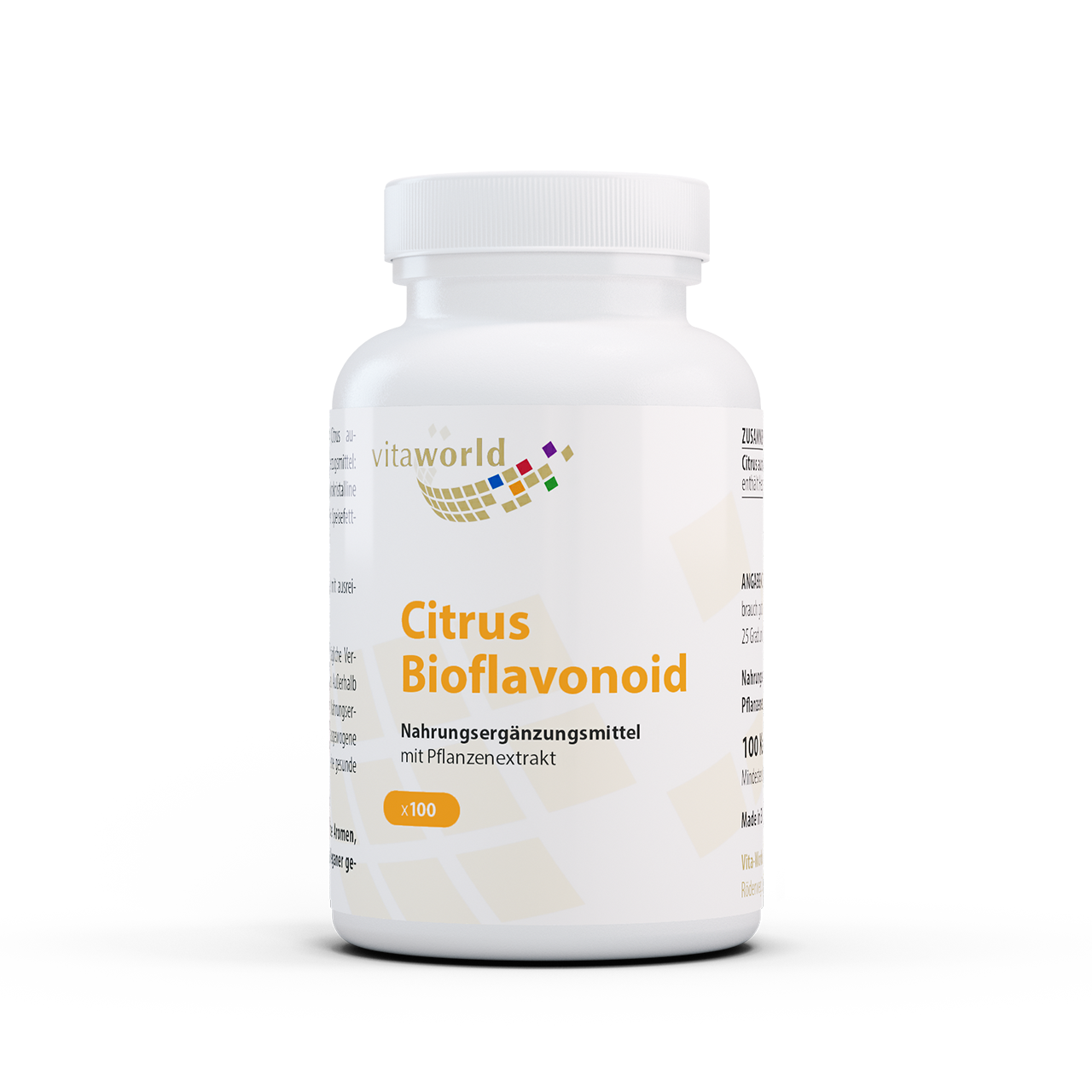 Vita World Citrus Bioflavonoid | 100 Kapseln | 100 % Hesperidin aus der Bitterorange | vegan | gluten- und laktosefrei
