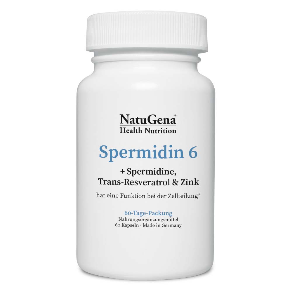 NatuGena Spermidin 6 | 60 Kapseln | Fortschrittliches Zellschutz-Komplex mit Weizenkeim-Extrakt