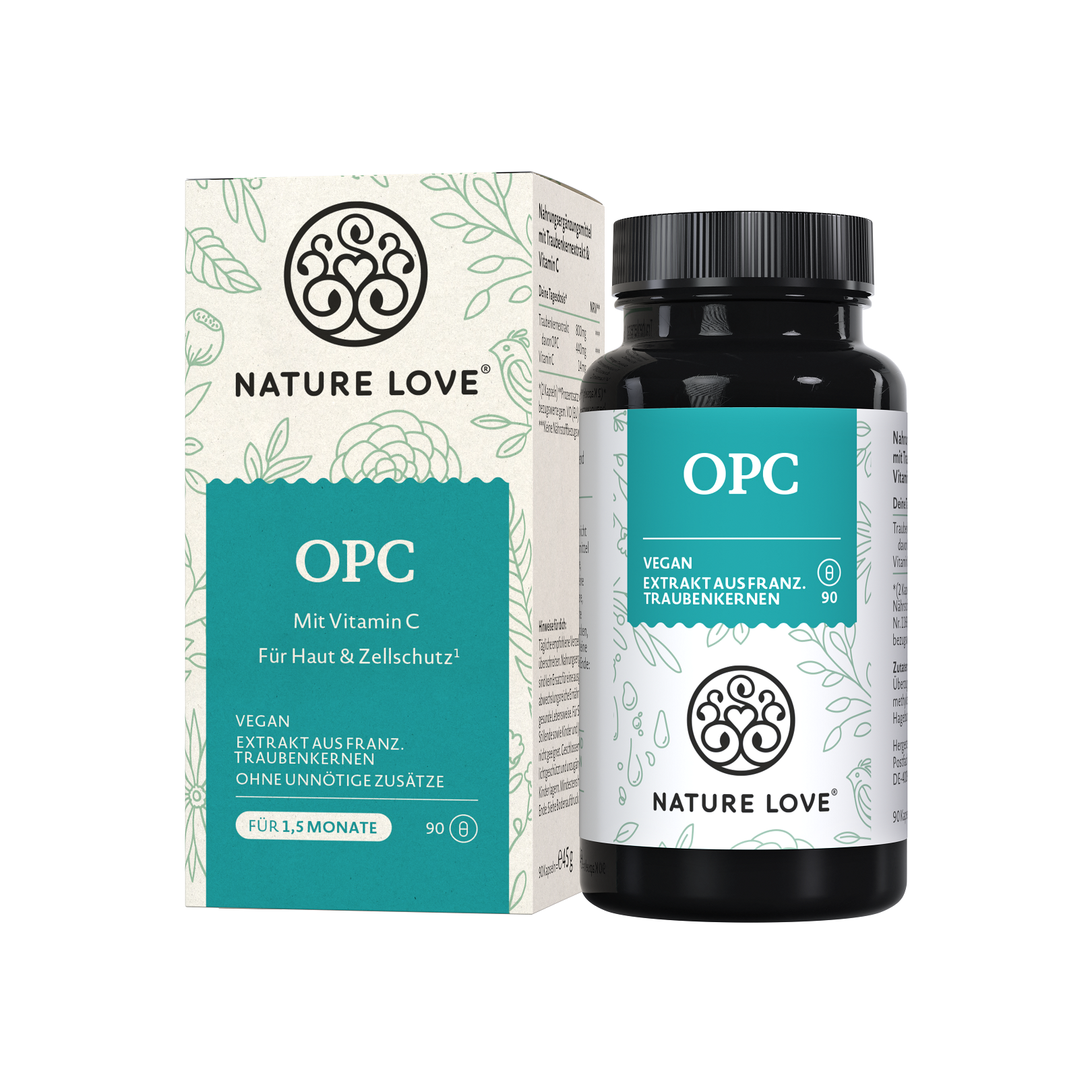 Nature Love OPC Traubenkernextrakt | 90 Kapseln | vegan