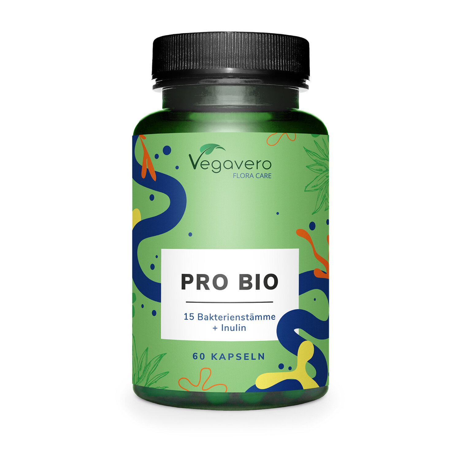 Vegavero Pro Bio Kulturenkomplex | 15 Bakterienstämme + Inulin | 60 Kapseln