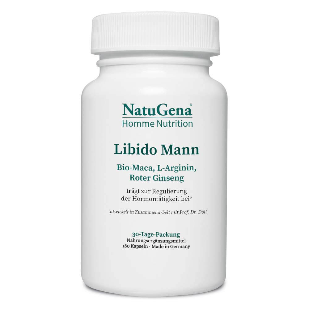 NatuGena Libido Mann | 180 Kapseln | mit Bio-Maca, L-Arginin & Roter Ginseng