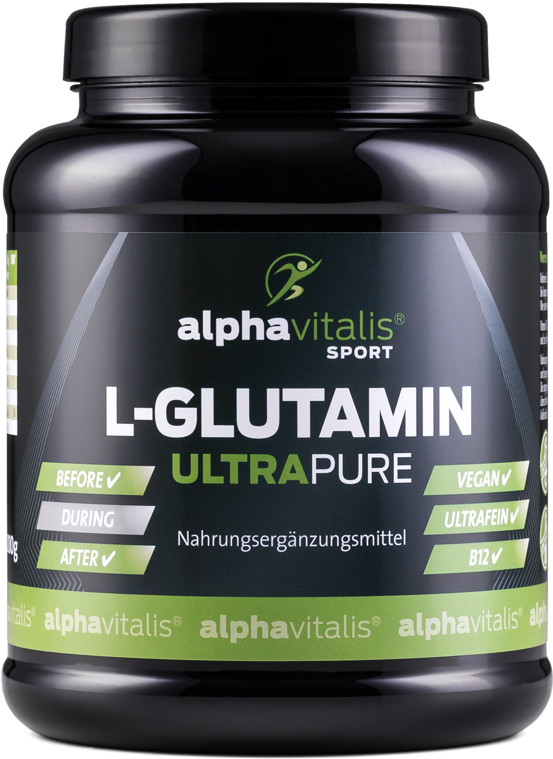 Alphavitalis L-Glutamin Pulver | 1000g | Premium-Qualität | vegan | gluten- und laktosefrei