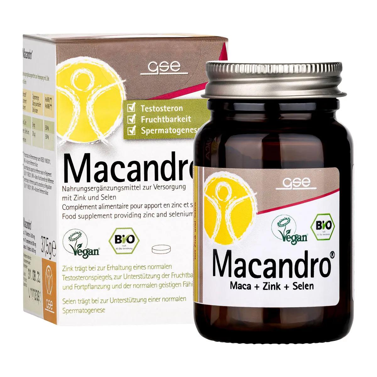 GSE Macandro | Maca + Zink + Selen | 75 Tabletten