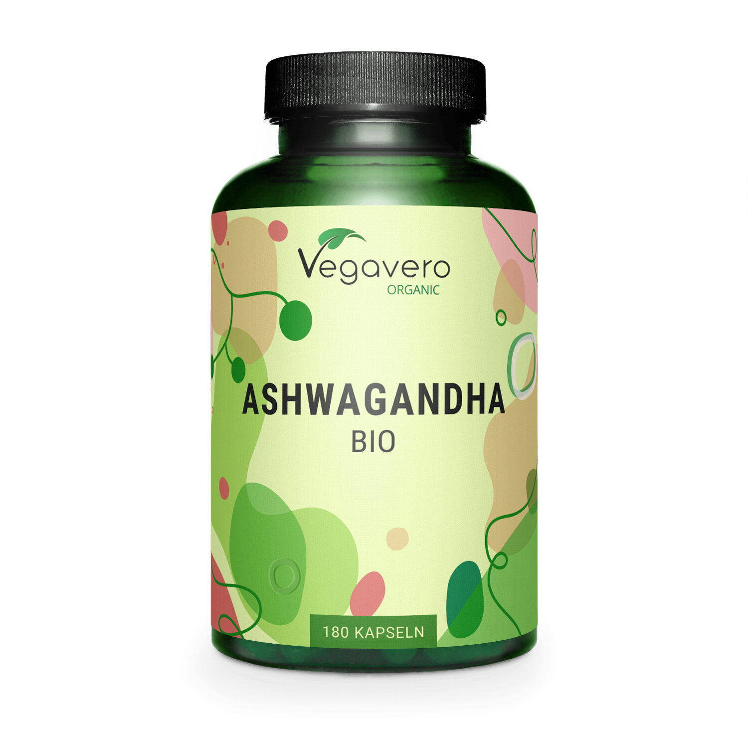 Vegavero Bio Ashwagandha | 180 Kapseln | 2% Withanolide | Stressbewältigung & Vitalität