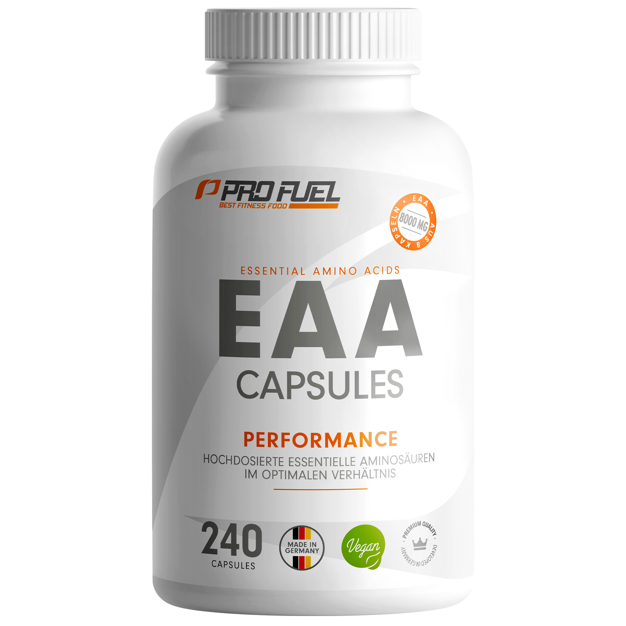 ProFuel EAA Kapseln | 240 Kapseln | essentielle Aminosäuren | perfekt abgestimmtes Aminoprofil | schnelle Bioverfügbarkeit | vegan