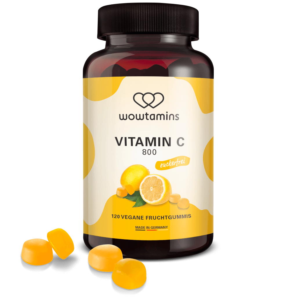 wowtamins Vitamin C 800 zuckerfrei | 120 vegane Fruchtgummis | 200 mg Vitamin C pro wowtamin