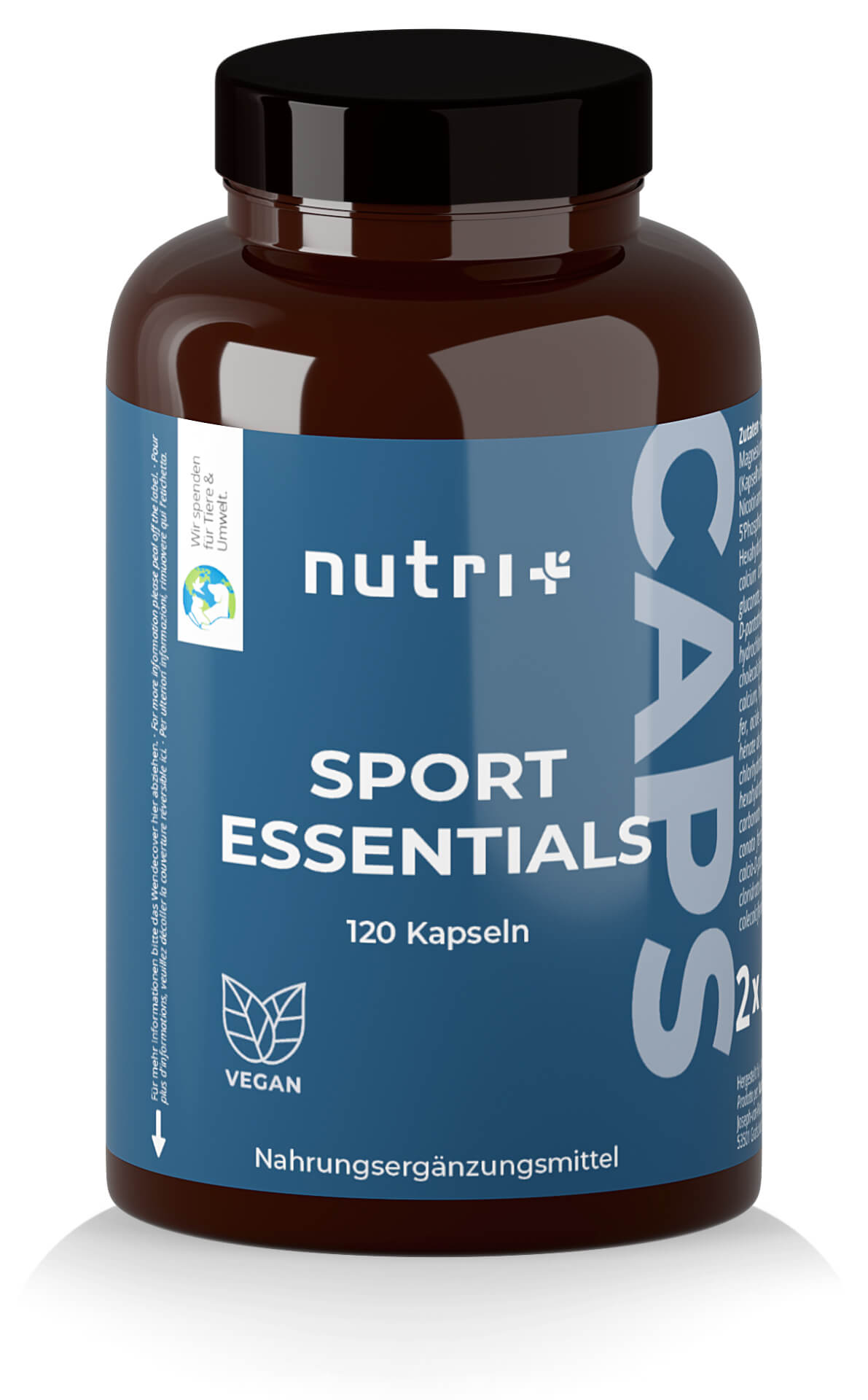 nutri+ Sport Essentials Kapseln | 120 Stück | Umfassende Vitamin- & Mineralstoffversorgung für aktive Sportler
