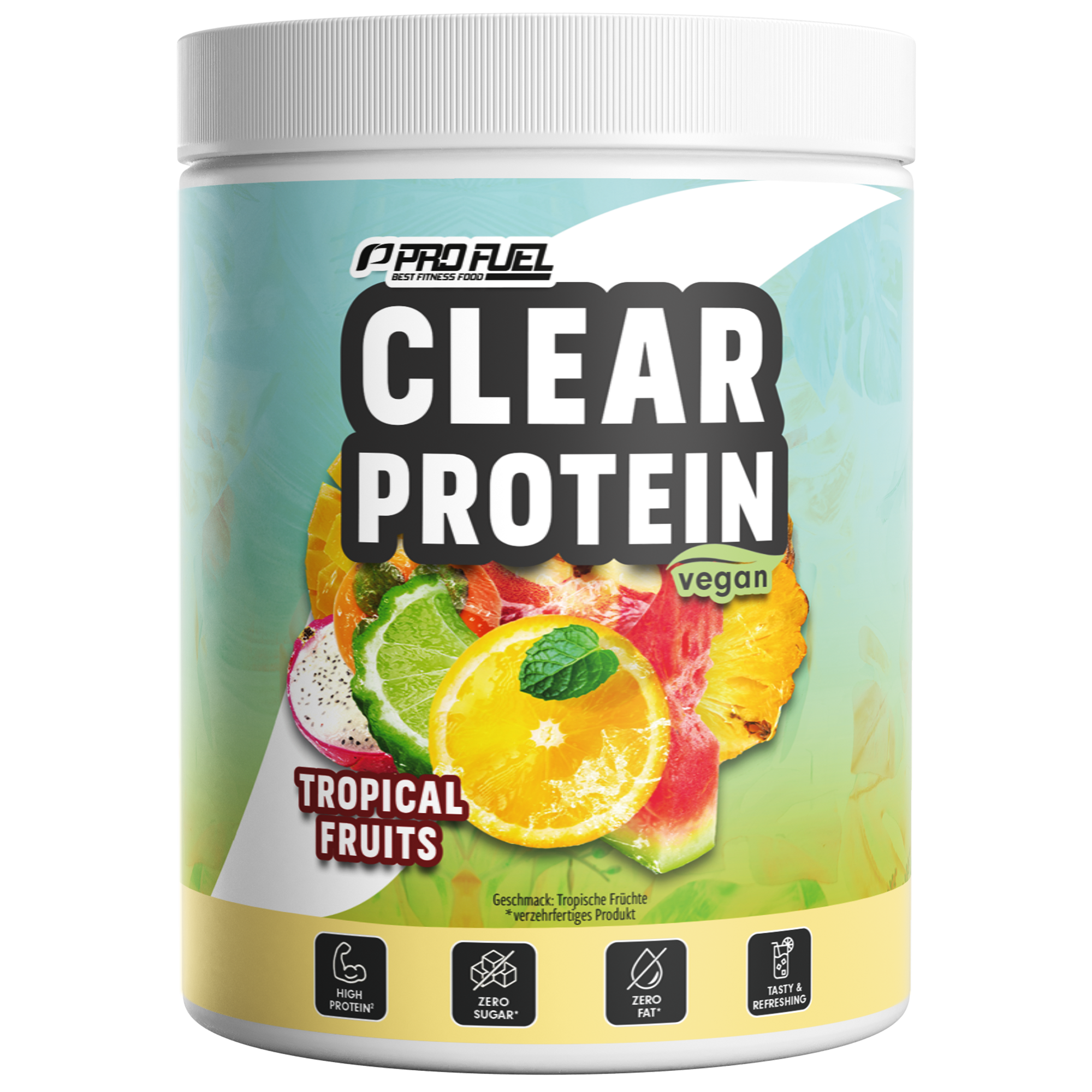 ProFuel Clear Protein | Tropical Fruits | 360g Dose | 10g Protein pro Portion | zuckerfrei | vegan