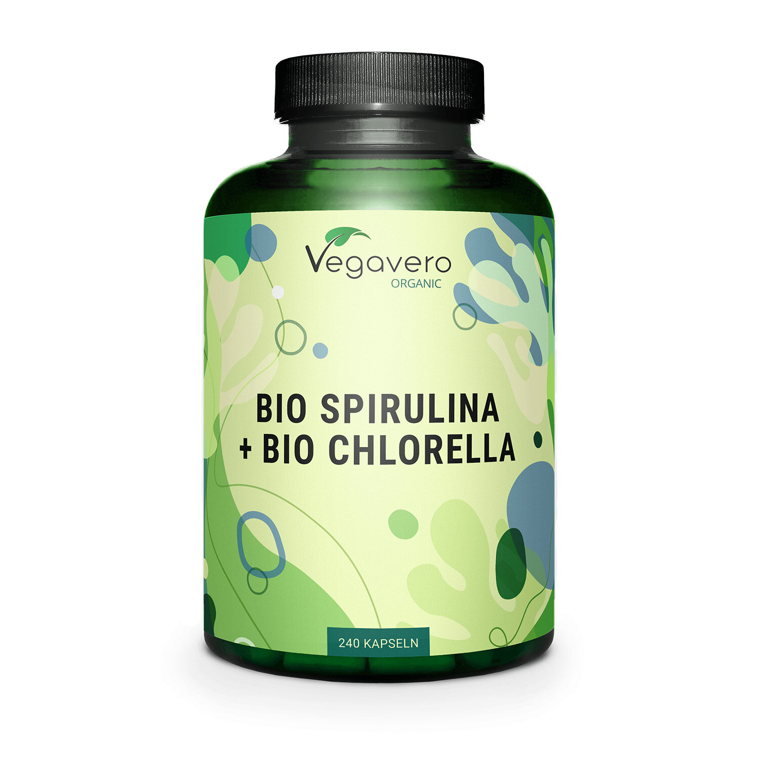 Vegavero Bio Chlorella + Spirulina | 240 Kapseln | Hochwertige Mikroalgen für Vitalität | Vegan & Geprüft