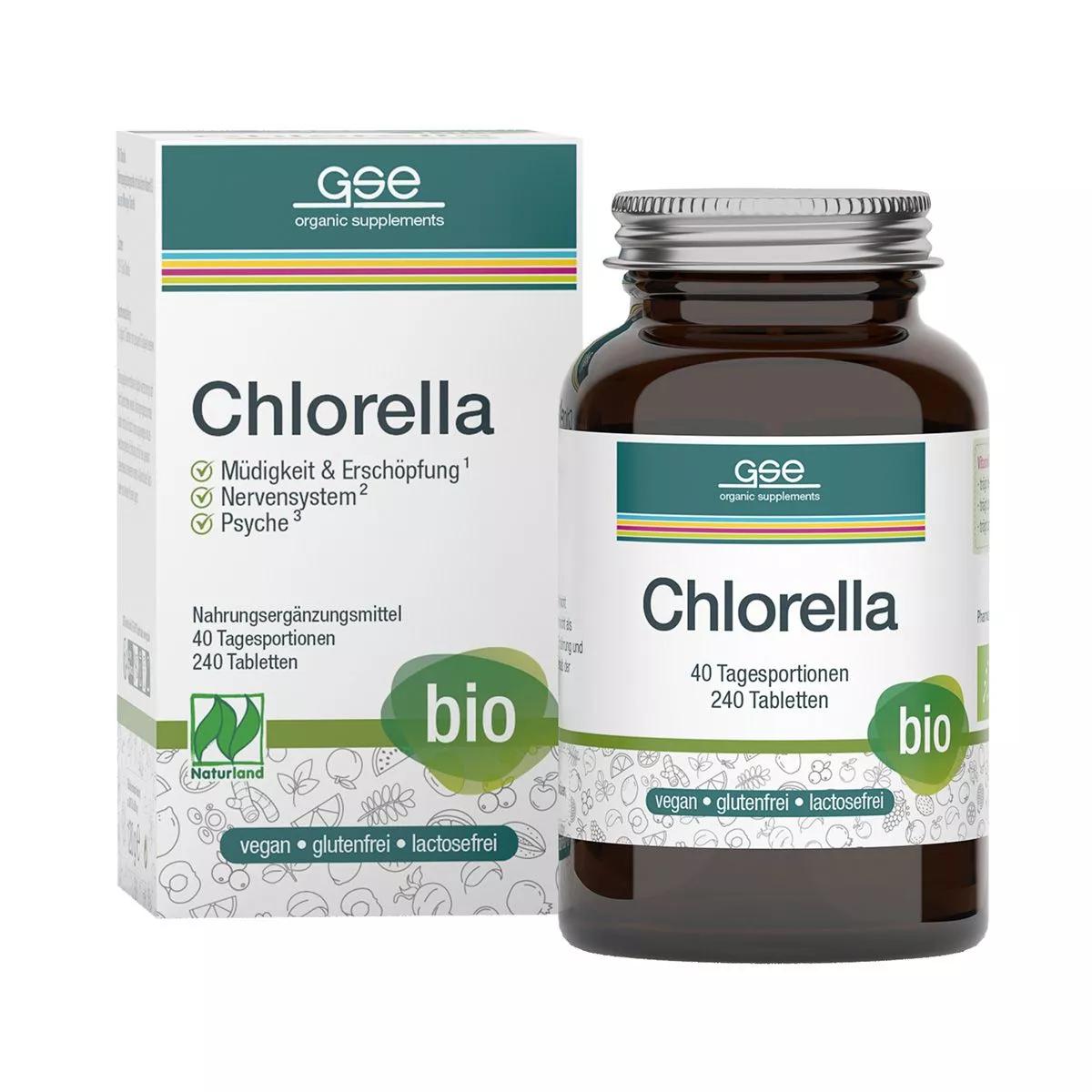 GSE Bio Chlorella | mit Eisen und Vitamin B12 | 240 Tabletten