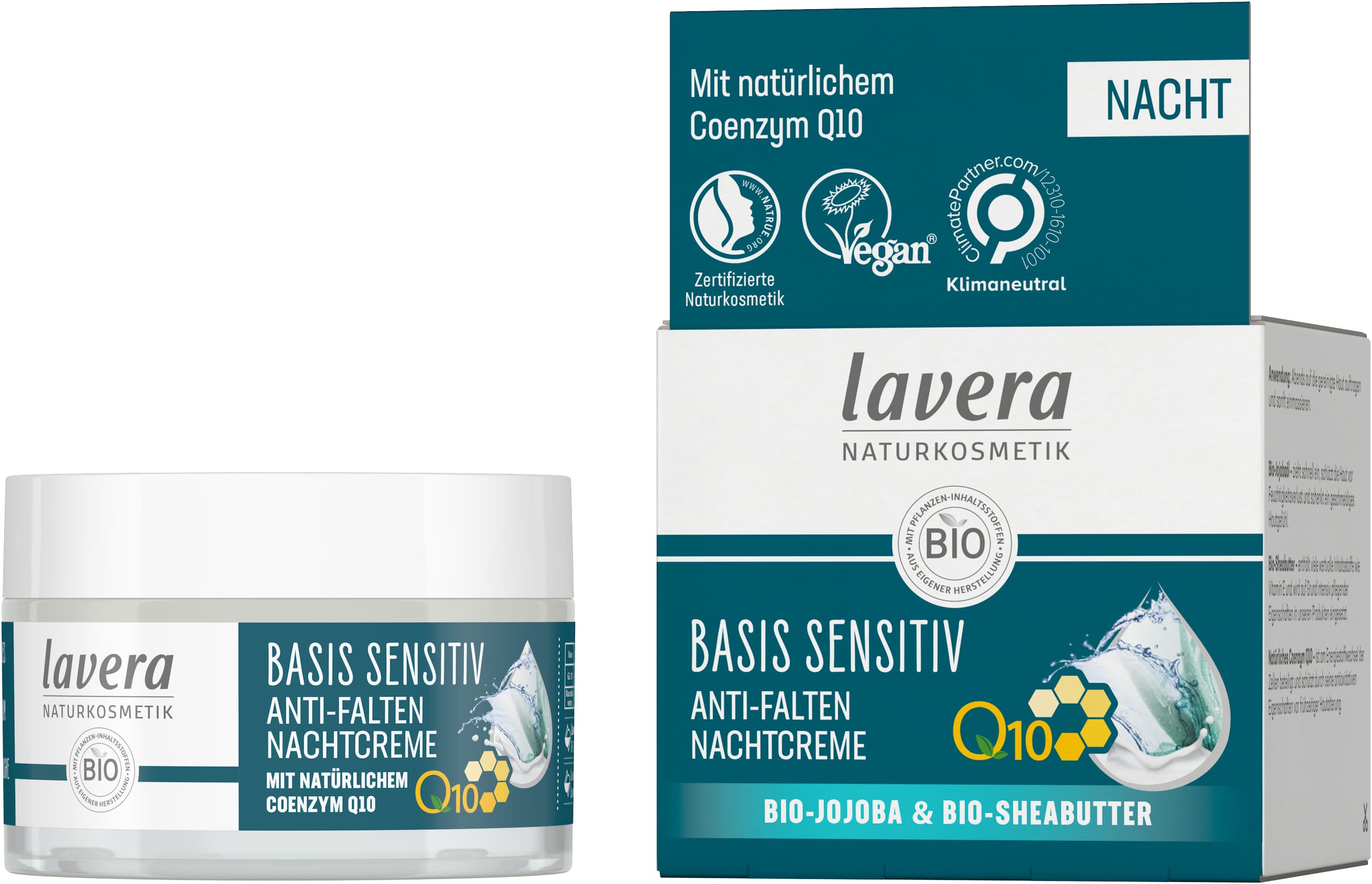 Lavera basis sensitiv Anti-Falten Nachtcreme Q10 | 50ml