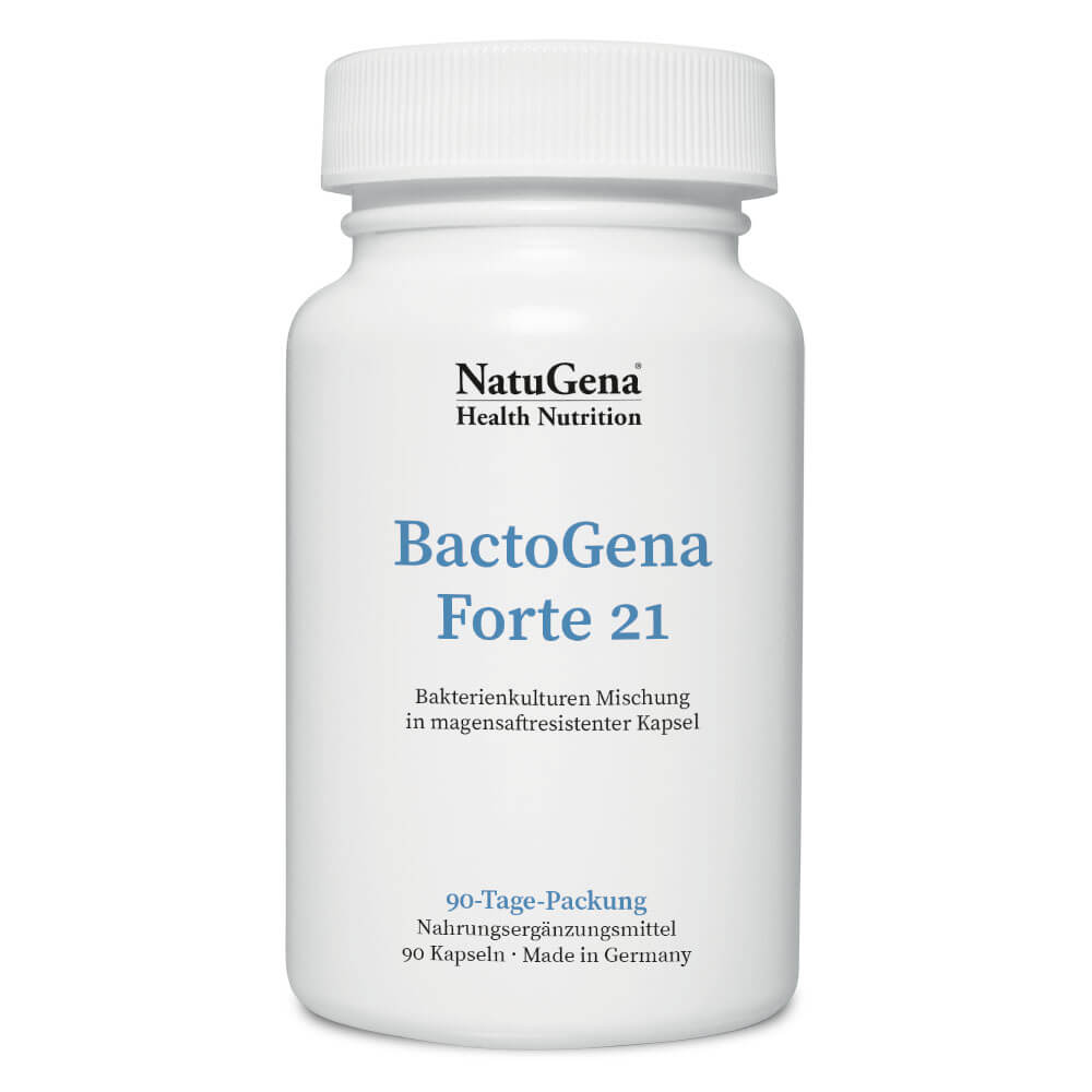 NatuGena BactoGena Forte 21 | Probiotikum mit 21 Stämmen und Inulin | 90 Kapseln