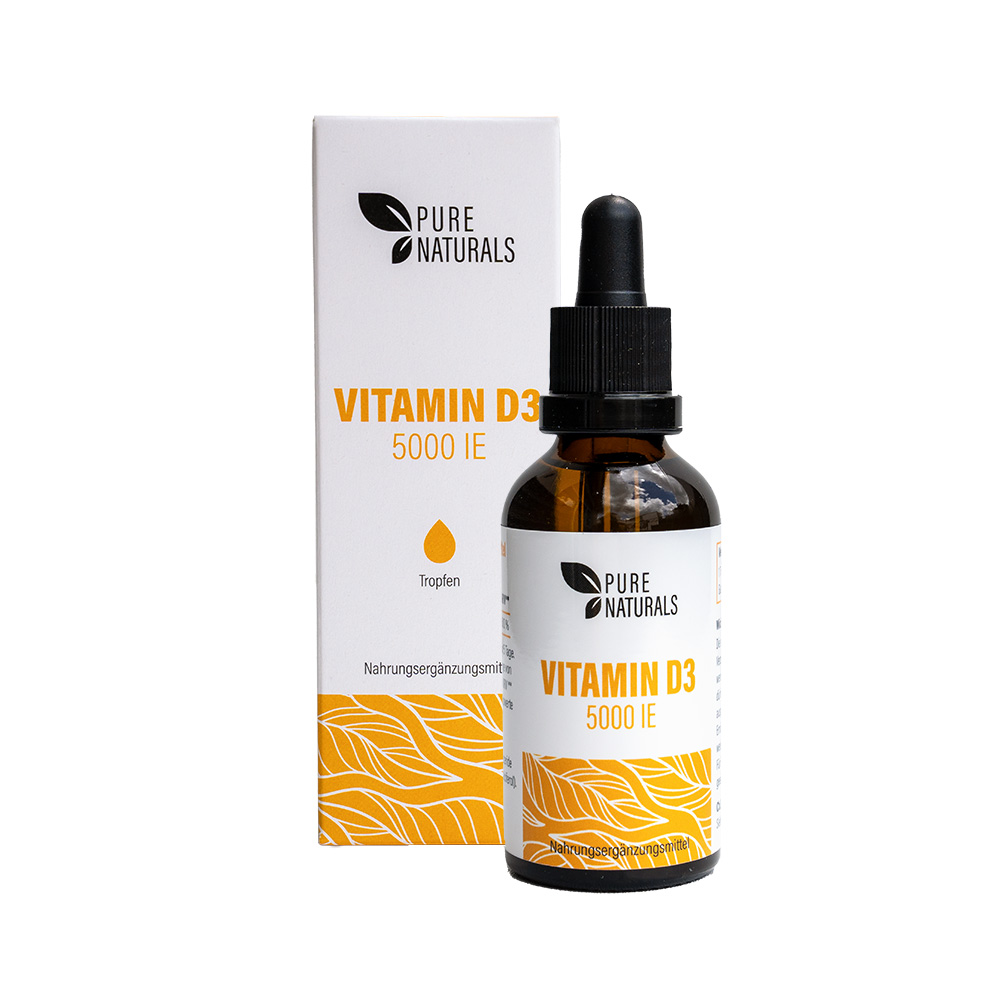 Pure Naturals Vitamin D3 5000 IE pro Tropfen | vitales Vitamin D (Cholecalciferol) | 50 ml (1700 Tropfen)