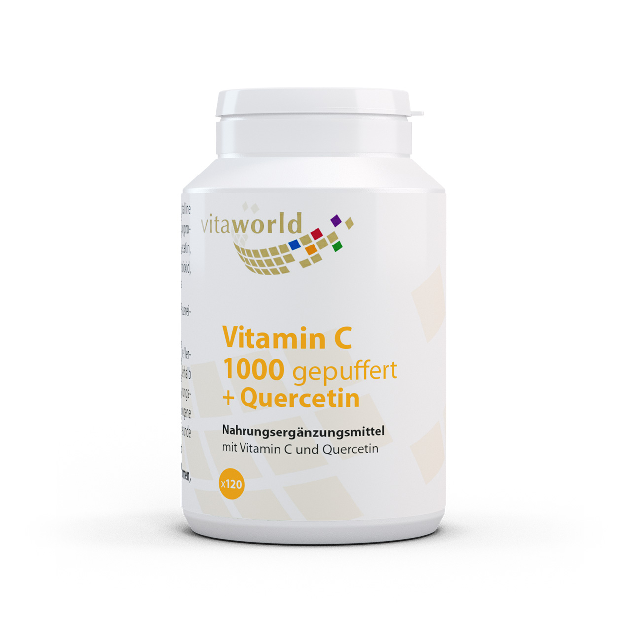 Vita World Vitamin C | 1000 gepuffert + Quercetin | 120 Tabletten - Sanfte Unterstützung für Immunsystem & Antioxidation