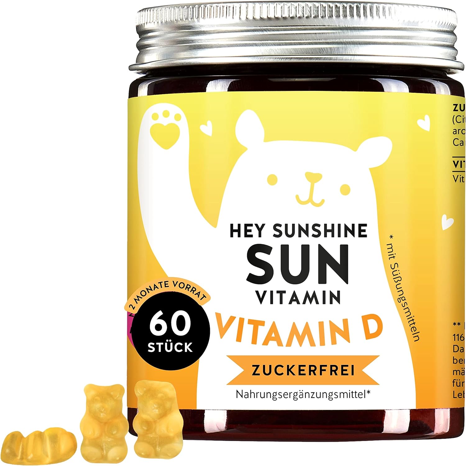 Bears with Benefits Hey Sunshine Sun Vitamin D | zuckerfrei | 60 Stück