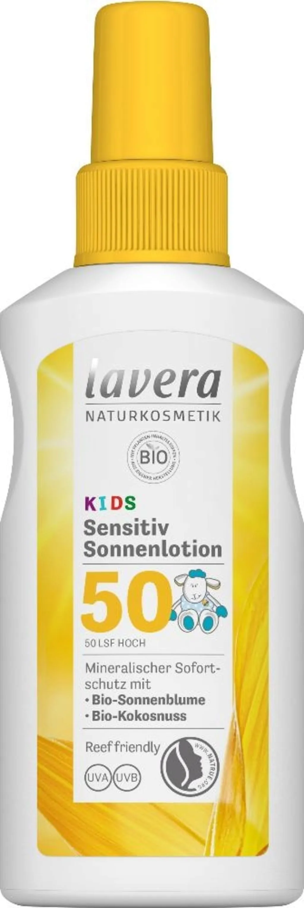 Lavera Sensitiv Sonnenlotion Kids LSF 50+ | 100 ml | Mineralischer Schutz für empfindliche Haut