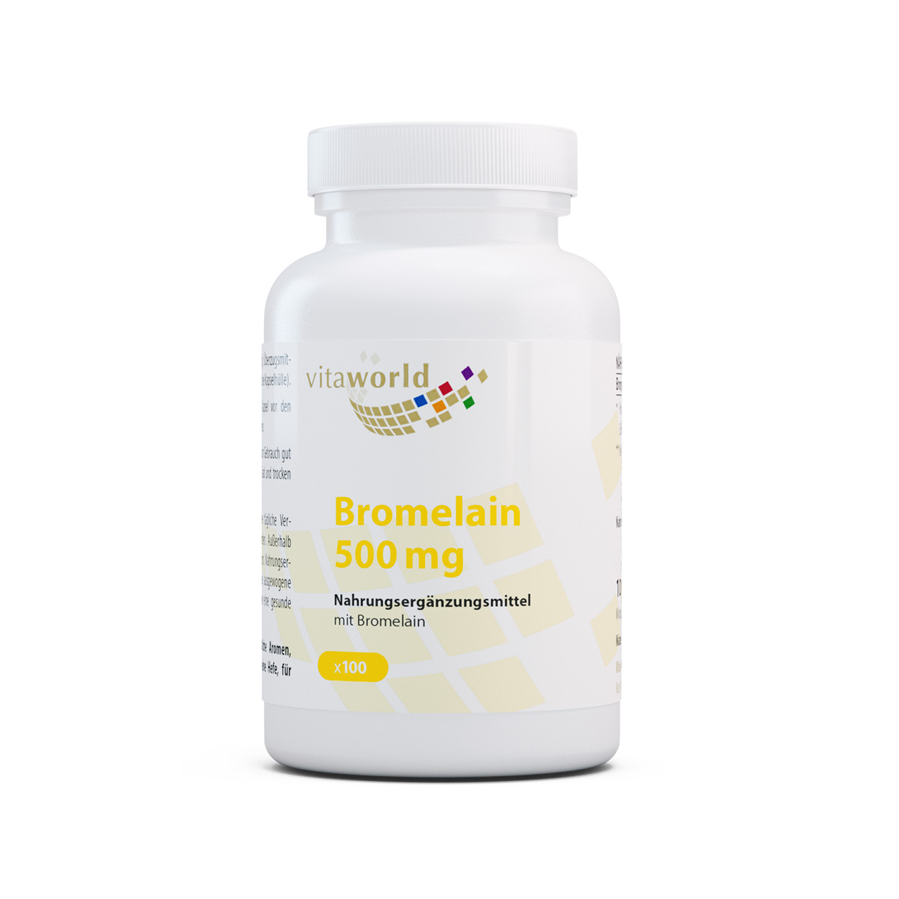 Vita World Bromelain 500 mg | 100 Kapseln | Ananas Enzym | vegan | gluten- und laktosefrei
