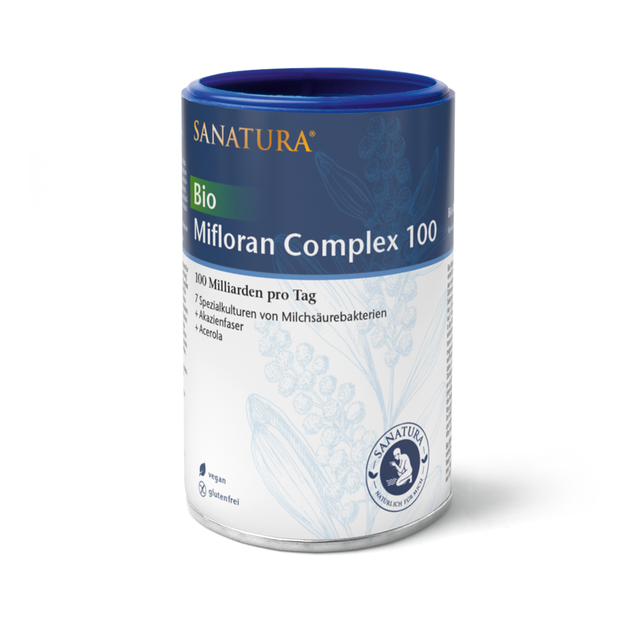 Sanatura Mifloran Complex 100 | 200g | Unterstützt Darmflora & Immunsystem mit 100 Milliarden Probiotika | Acerola-Vitamin C