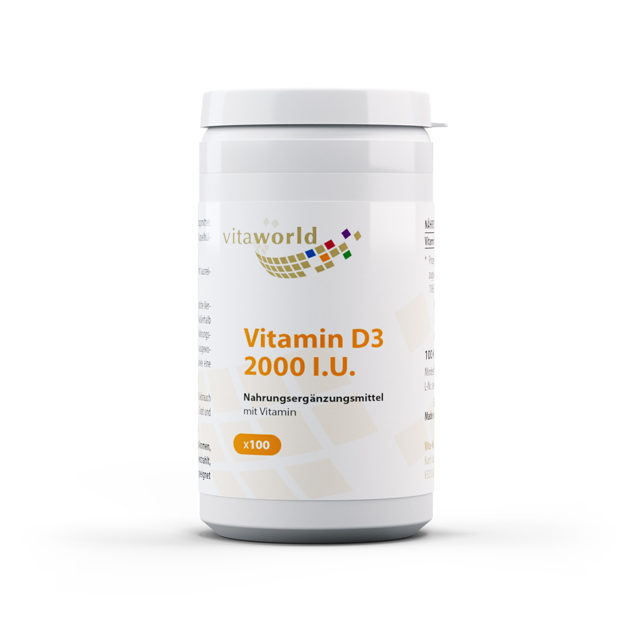 Vita World Vitamin D3 2000 I.U. | 100 Kapseln
