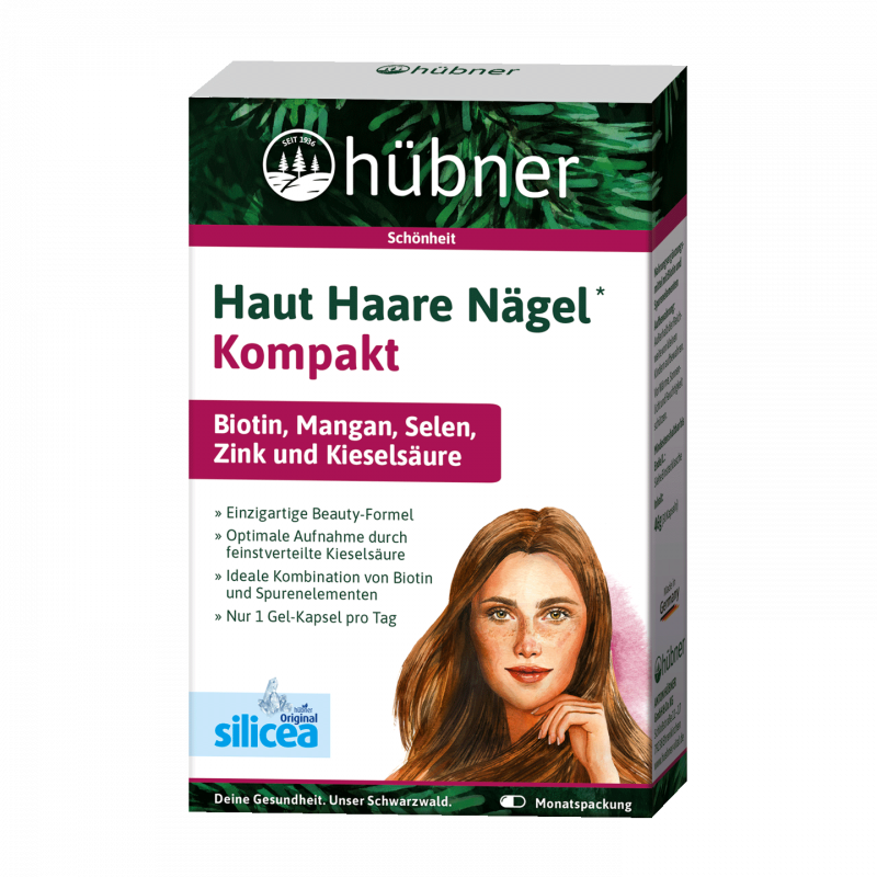 Hübner Haut Haare Nägel Kompakt | 30 Gelkapseln | Unterstützt natürliche Schönheit mit essentiellen Nährstoffen